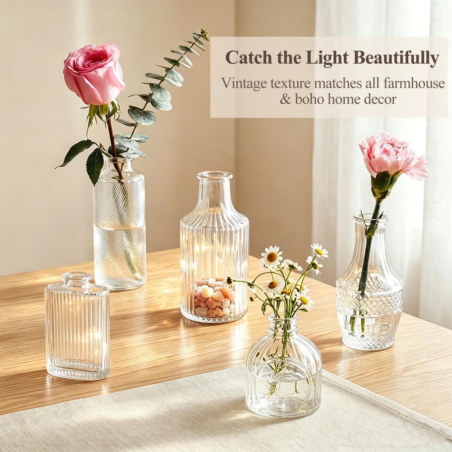 Glass Bud Vase Pcs / Clear / Set of 36