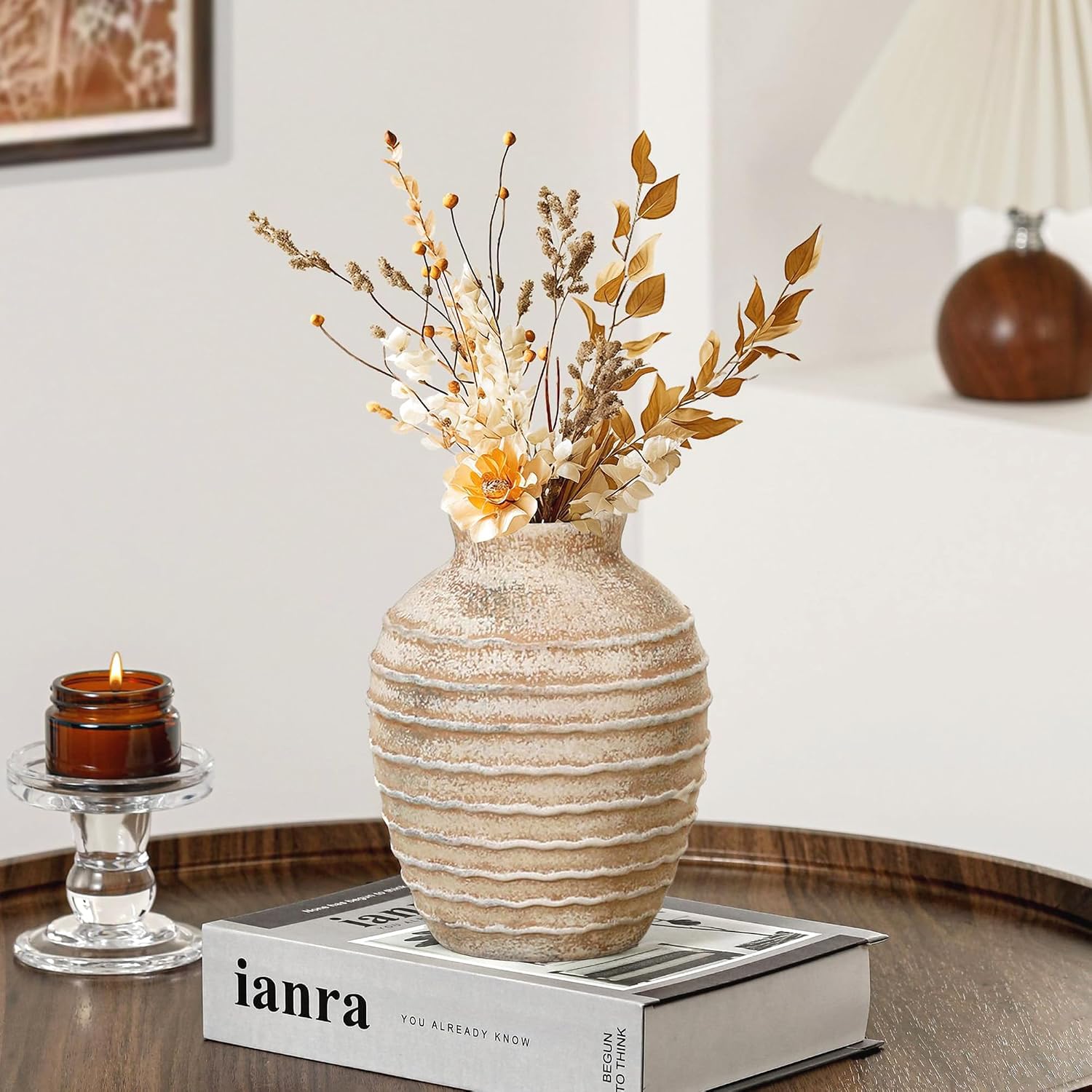 Ceramic Vase for Flowers / Terracotta Brown