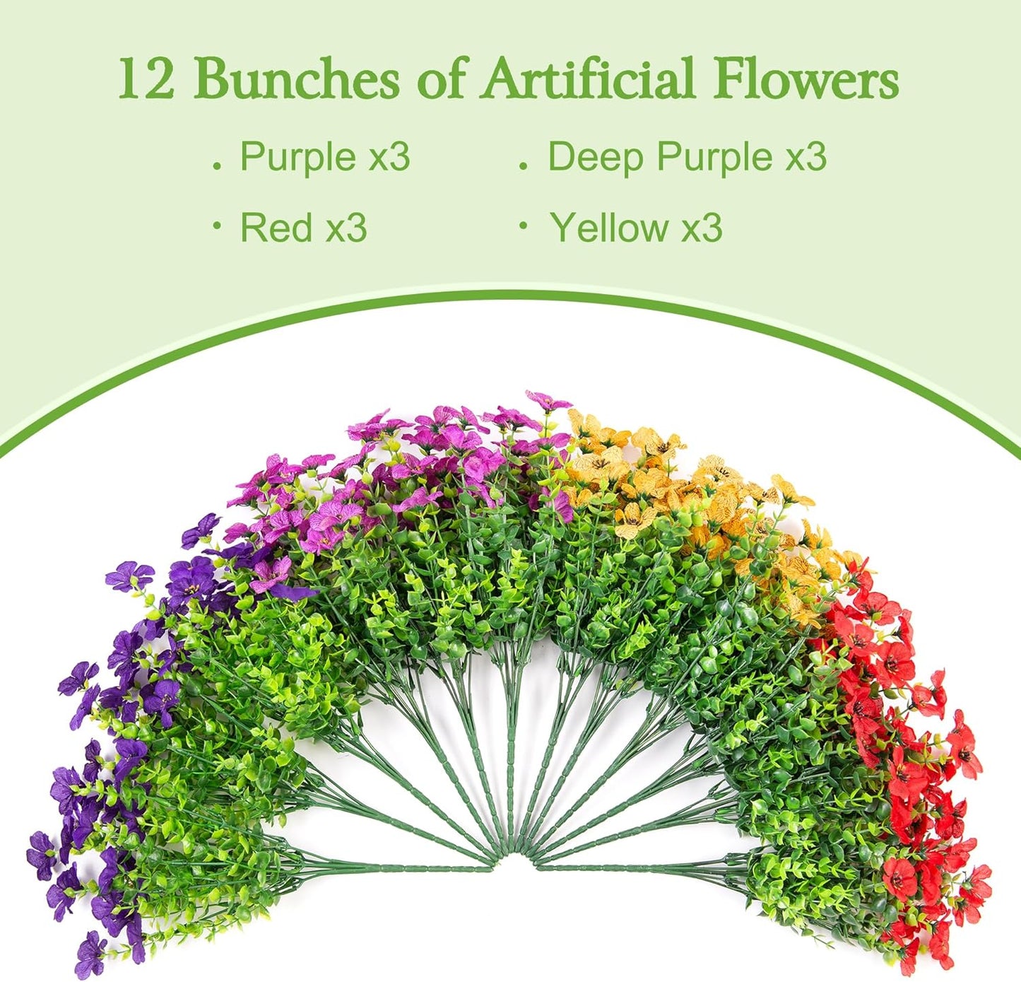 Artificial Flowers / 12 Bundles Fake Summer Daisy / 4 Colors