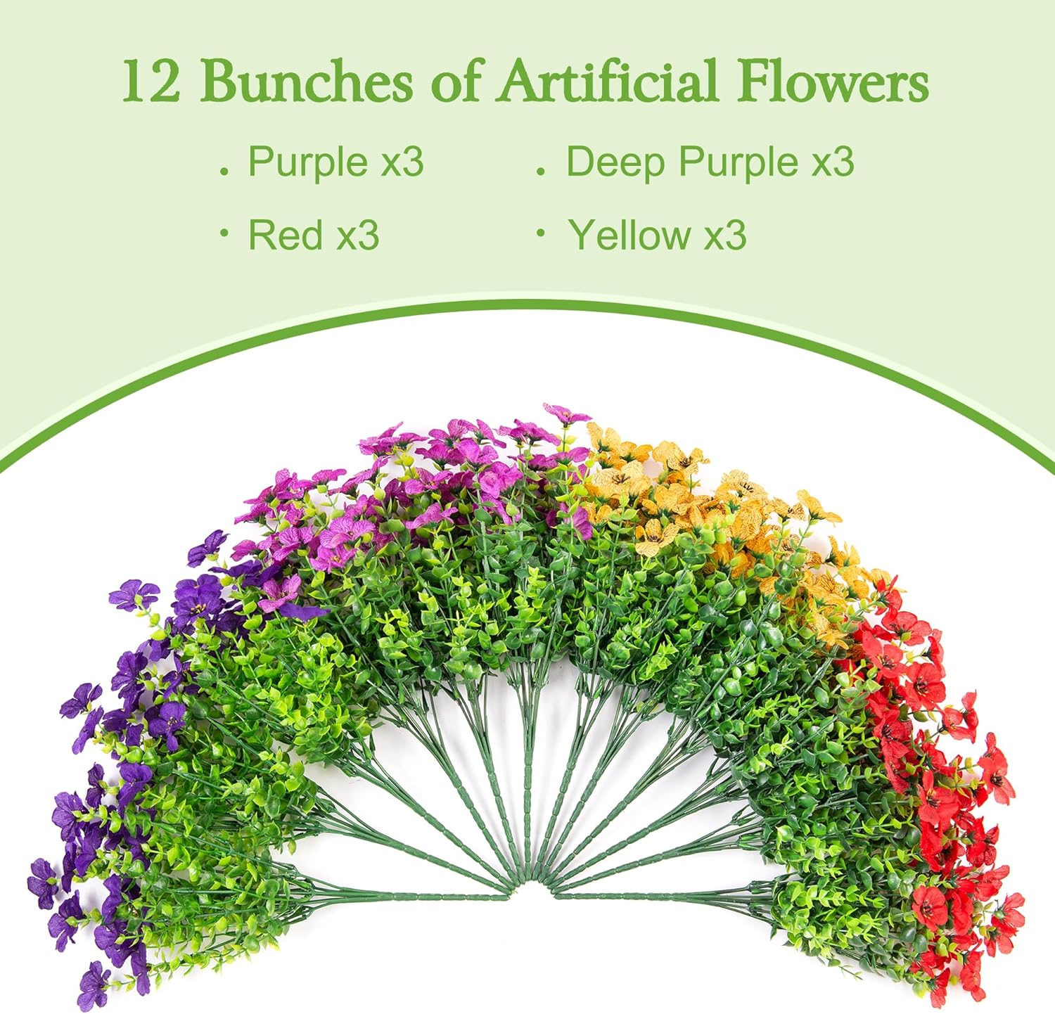 Artificial Flowers / 12 Bundles Fake Summer Daisy / 4 Colors