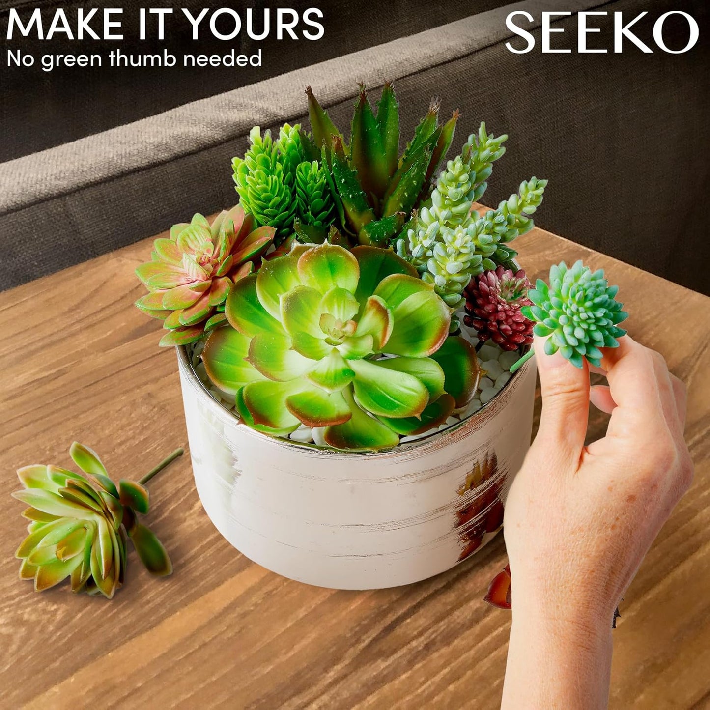 Succulents Plants Artificial Realistic Fake Succulents Faux / Set of 28