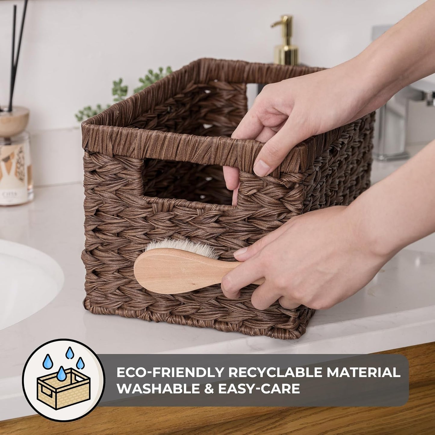 Wicker Storage Baskets / Brown