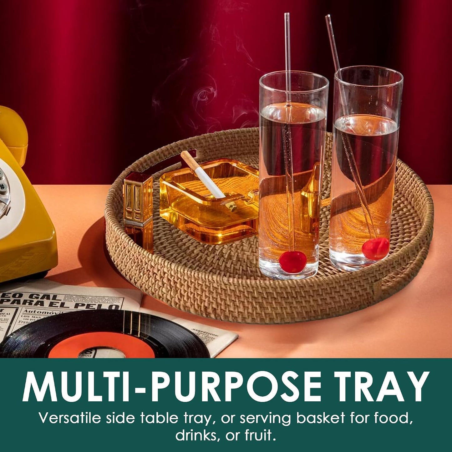 Rattan Tray / Elegant & Durable Serving & Decorative Tray