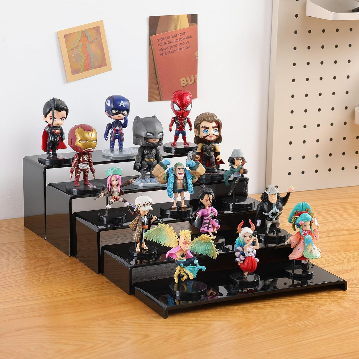 10 Pack Large Acrylic Display Stands, 2 Set(10”L~11”L~12”L) | Rectangular Display Stands, Acrylic Display Shelves for