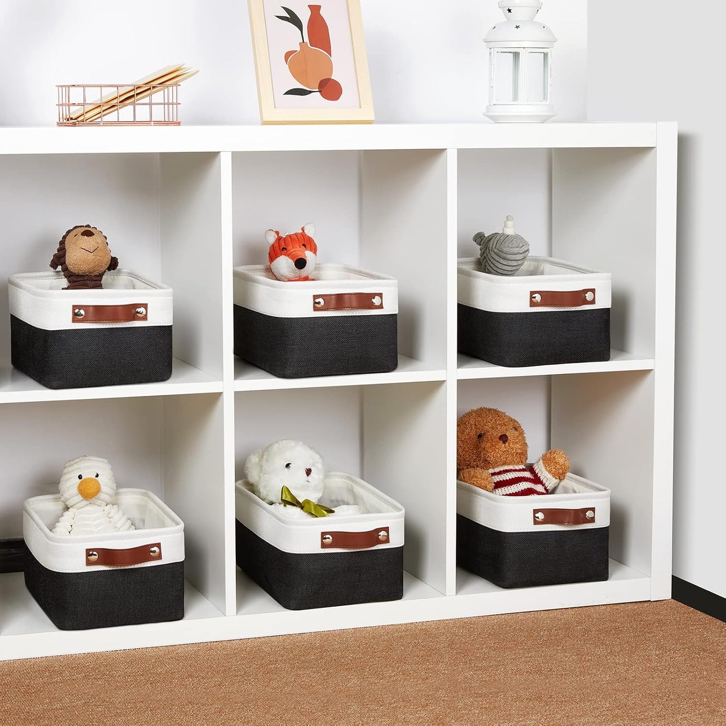 Small Storage Baskets / White&black / 11.8 x 7.9 x 5.1 / Small/6p / Set of 6