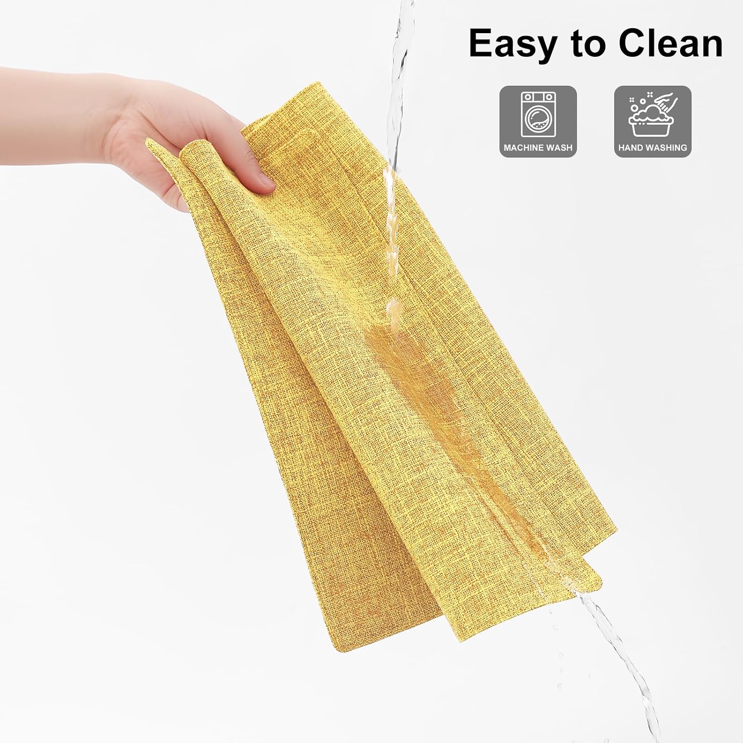 Homaxy Cloths Placemats for Dining Table Set of 6, 13" x 19",Mustard Yellow | Heat Resistant, Washable, Cotton Linen