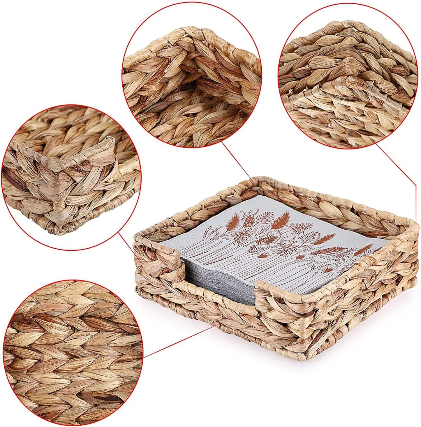 Rattan Napkin Holder / Napkin Basket Decorative Wicker Napkin Tray 7 ½''L