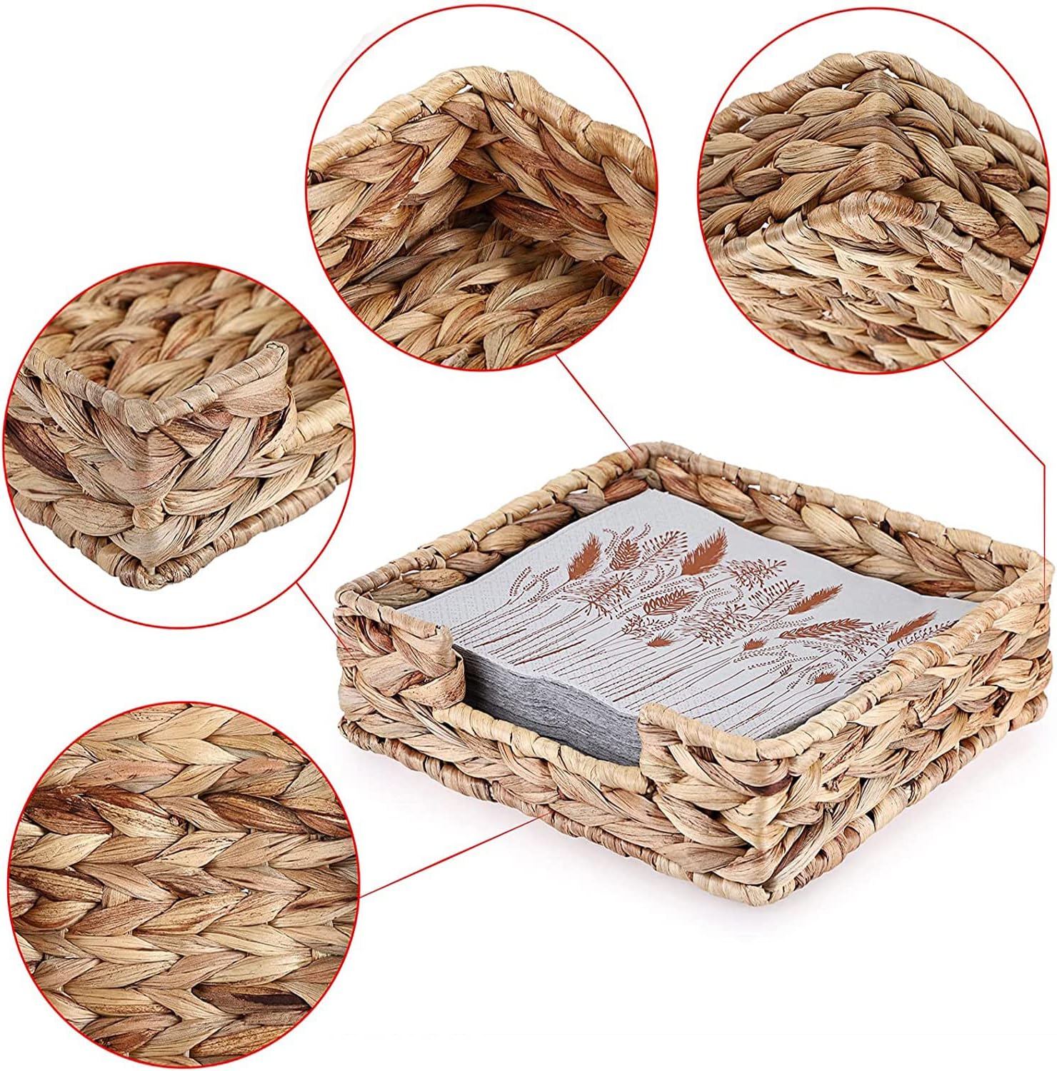 Rattan Napkin Holder / Napkin Basket Decorative Wicker Napkin Tray 7 ½''L