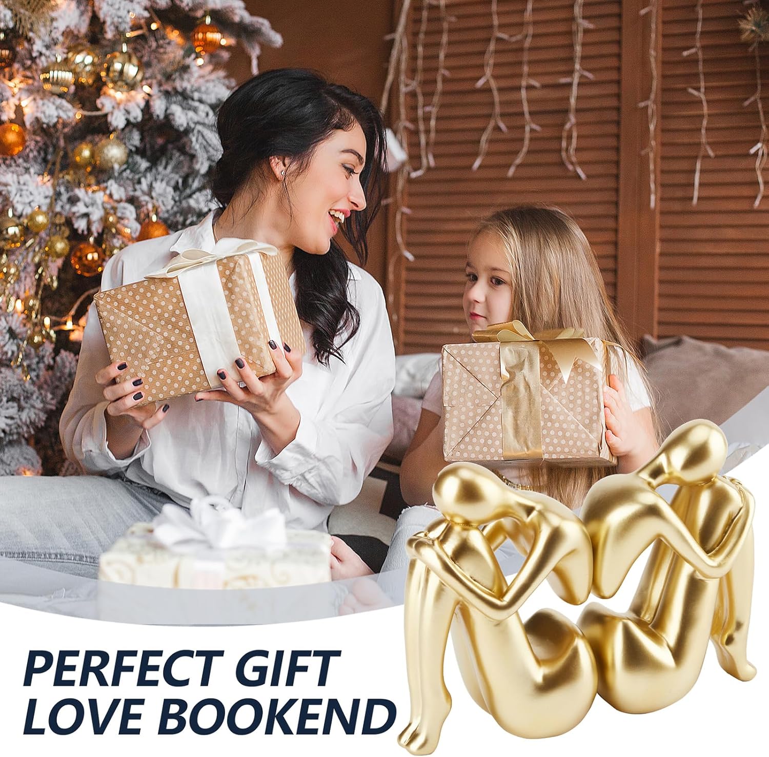 Modern Book Holder / Girl-bookend-gold