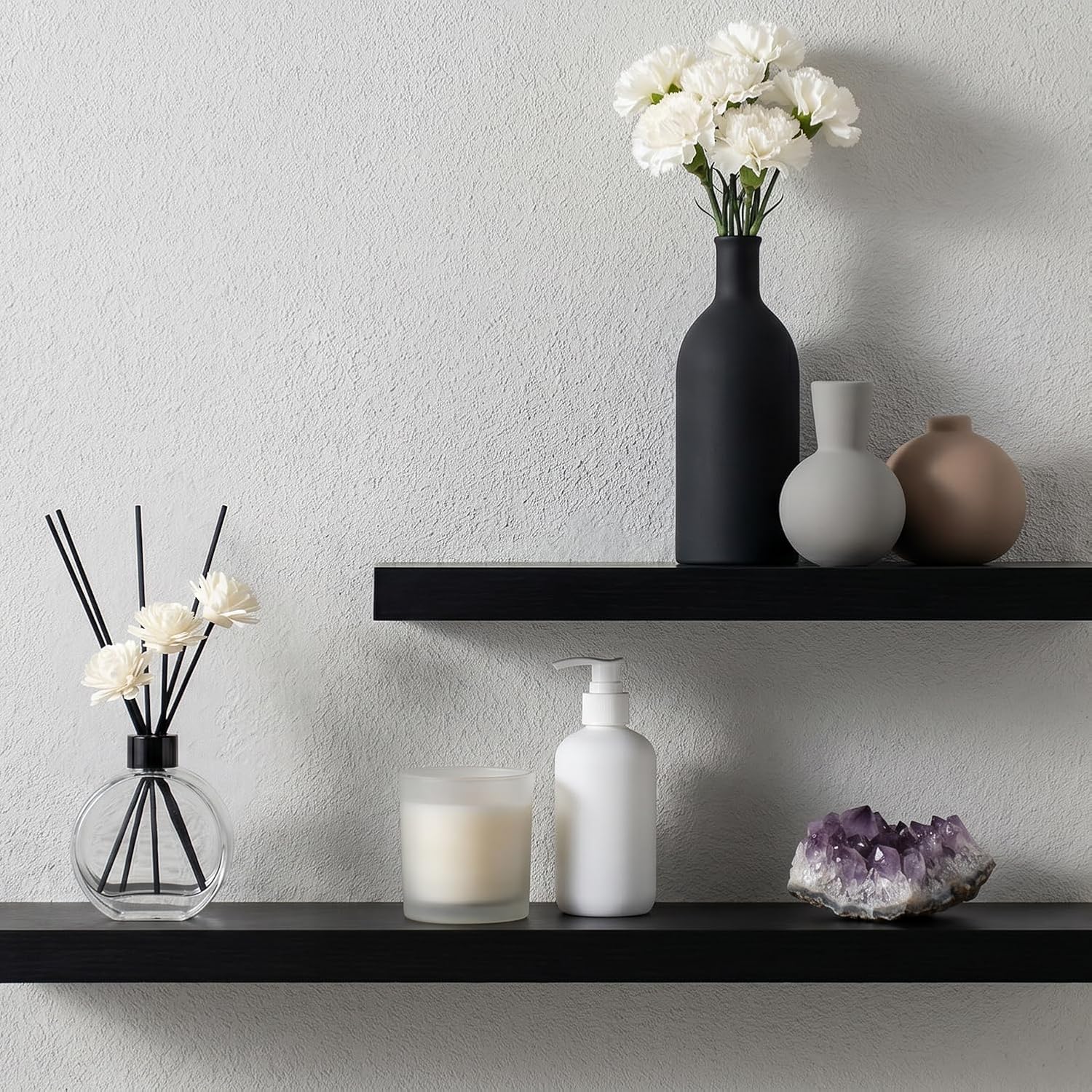 Ceramic Vase / Black Mix Set - Gray / Set of 3
