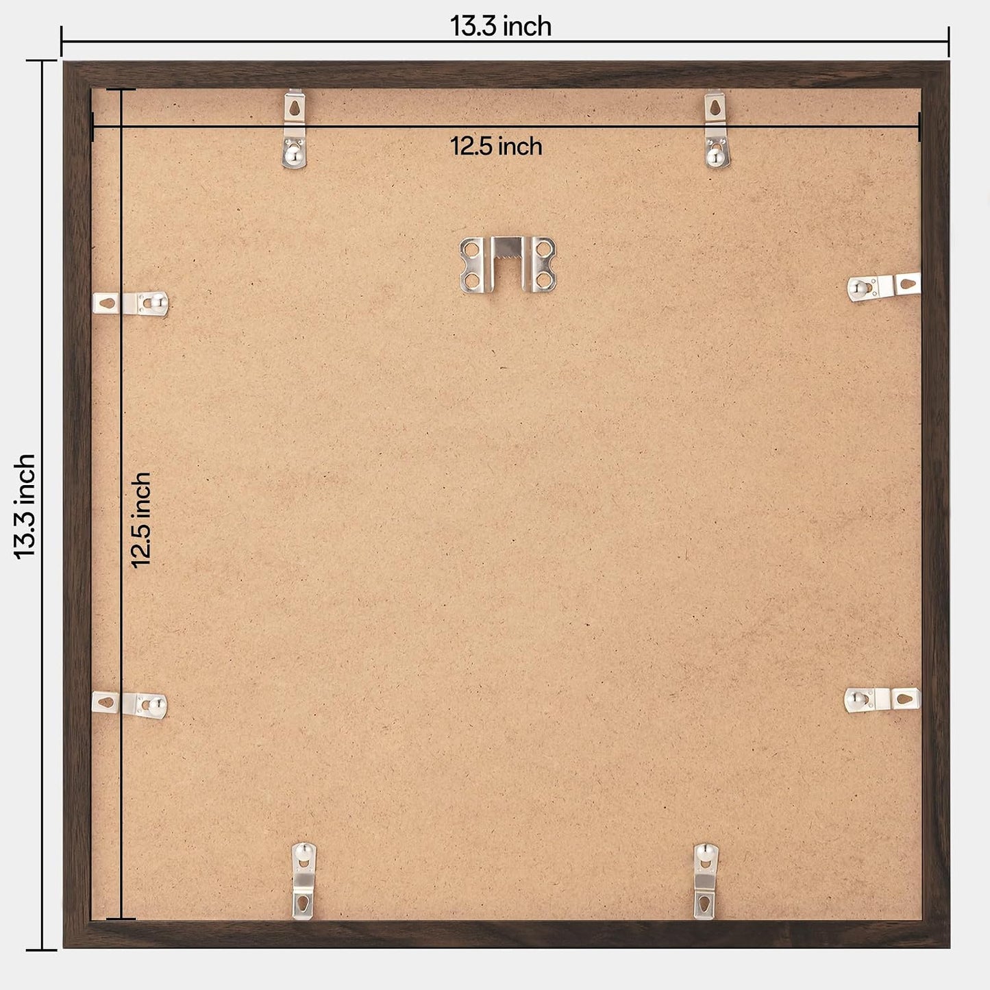 eletecpro Vinyl Record Frame, 12.5 x 12.5 in, Walnut Brown, 4 Pack | Fits 12x12 LP and Album Cover, Easy Wall Mount
