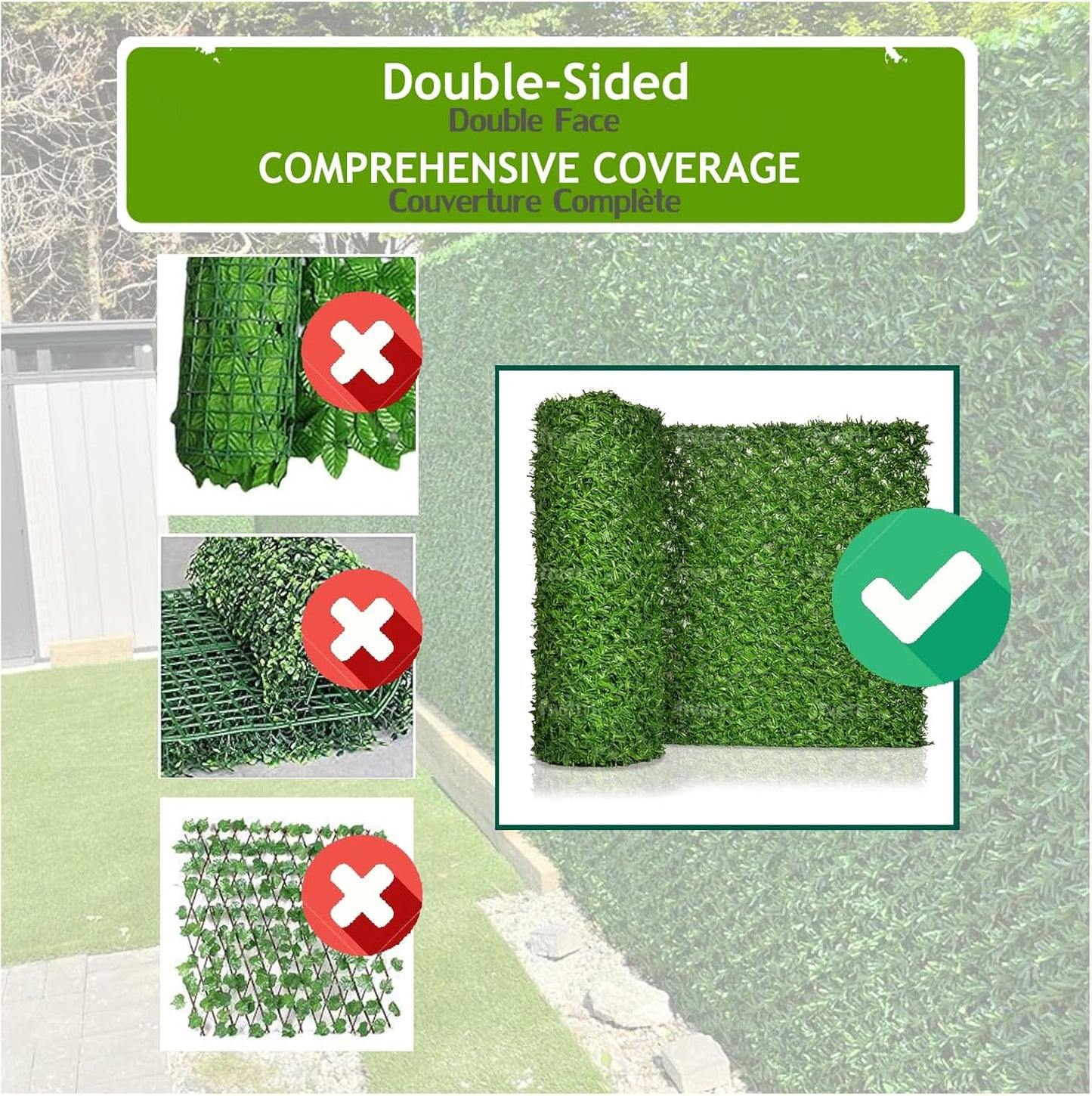 Can Fence Grass Chain Link Fence- Galvanized Wire UV Protected- Privacy Fence / 3.94' x 10