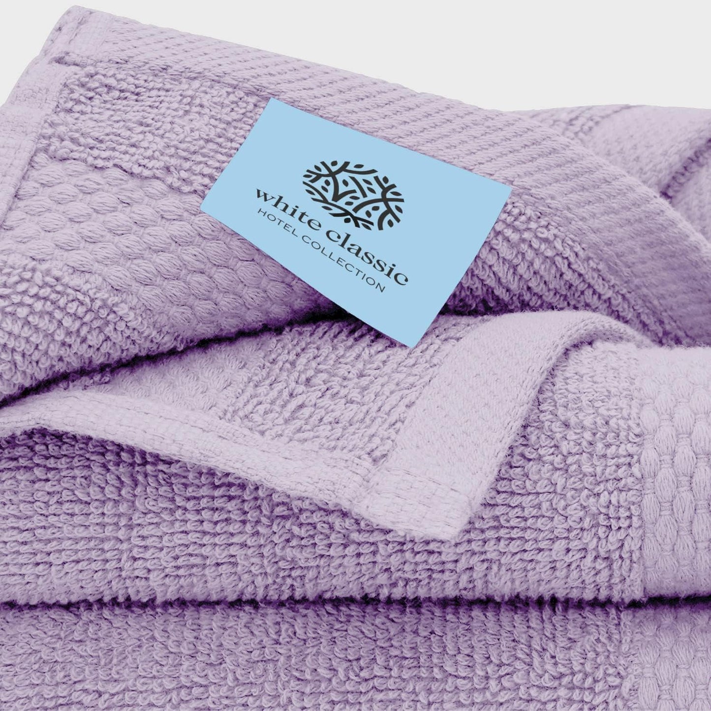 White Classic Luxury Bath Towel Set of 8 Pieces - 100% Turkish Cotton Highly Absorbent Towels for Bathroom, 2 Luxury