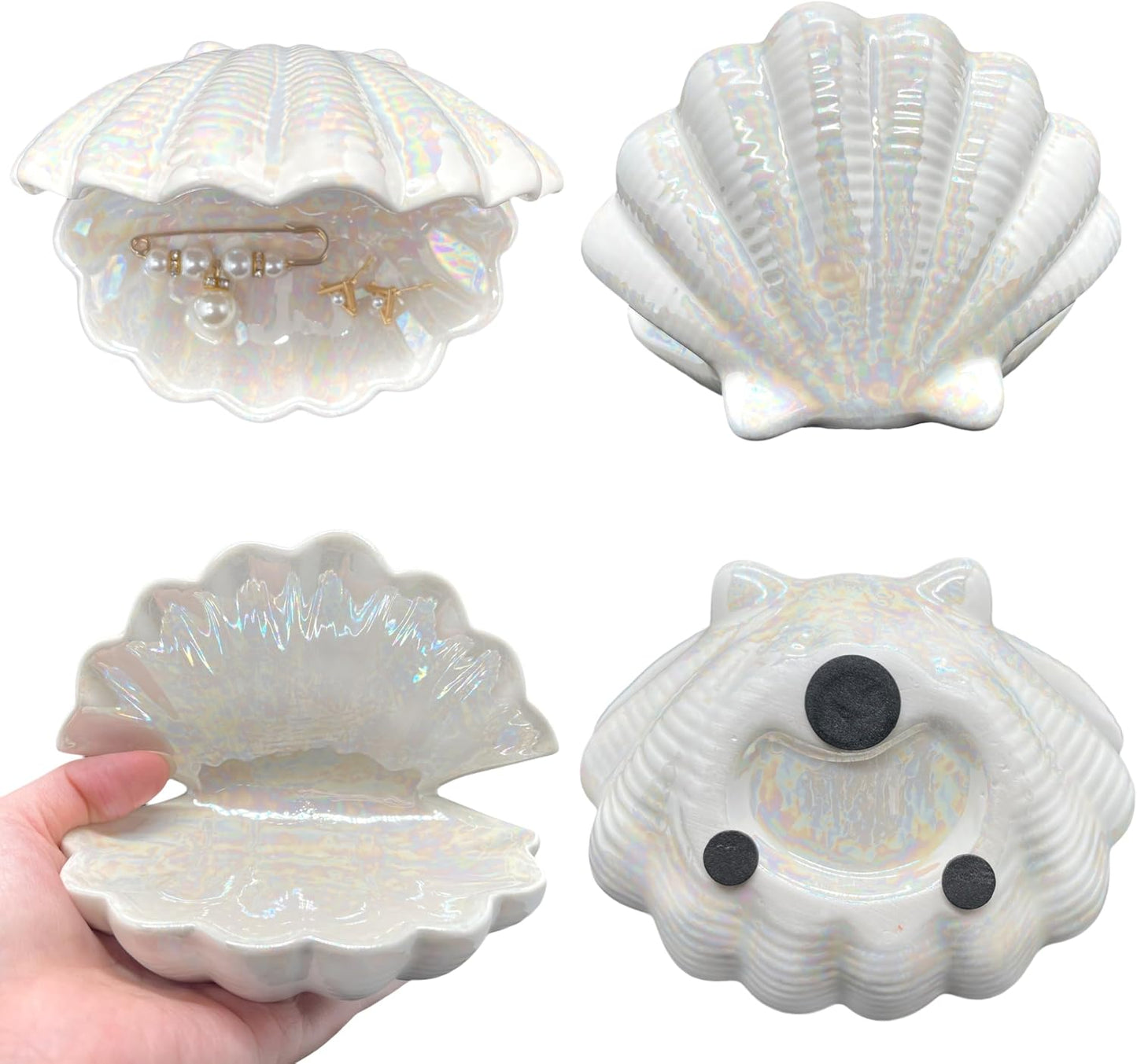 Shell Trinket Dish Ceramic Conch Ring Holder Jewelry Tray Decorative Jewelry Plate Jewelry / Shell A