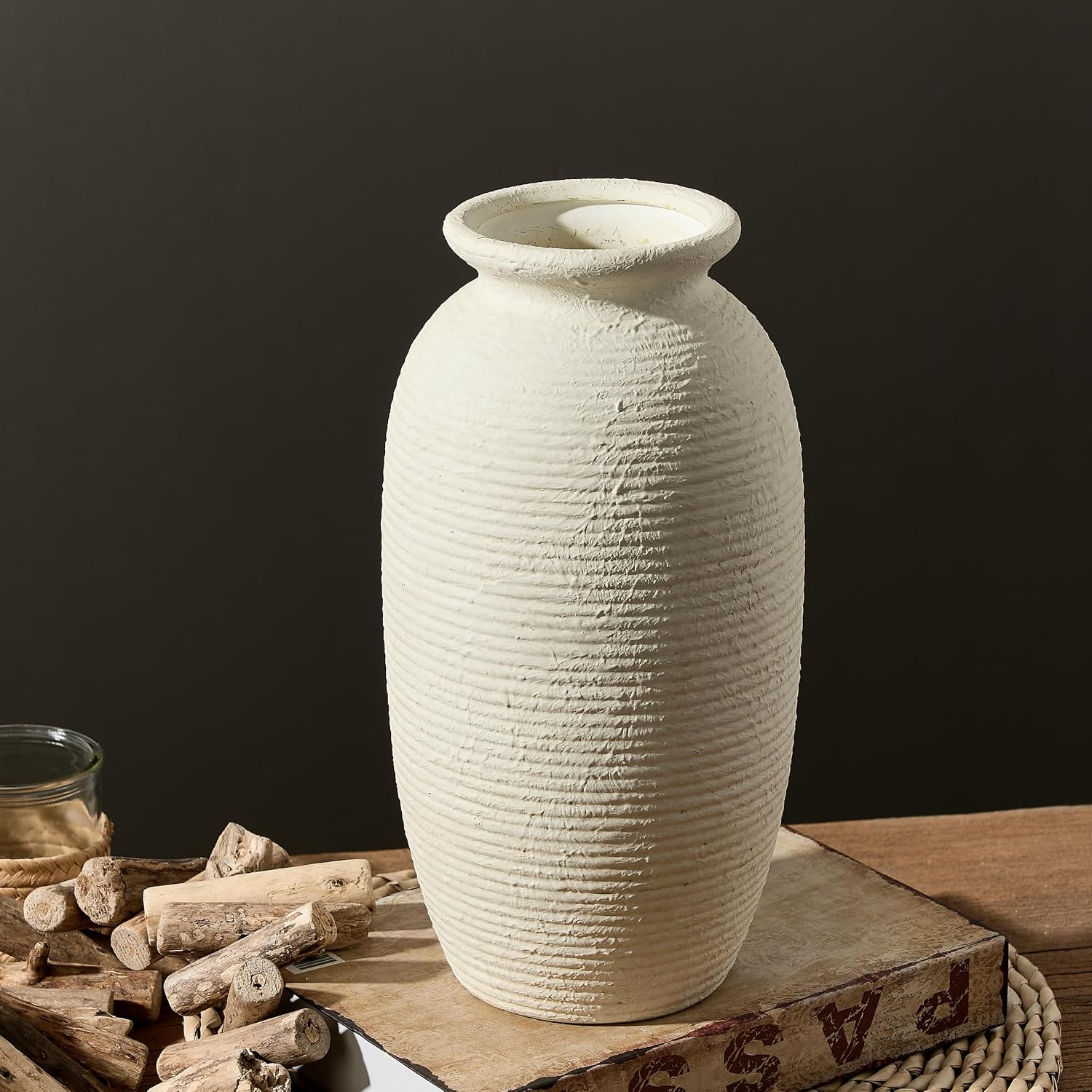 Ceramic Flower Vase / 12.5" - W