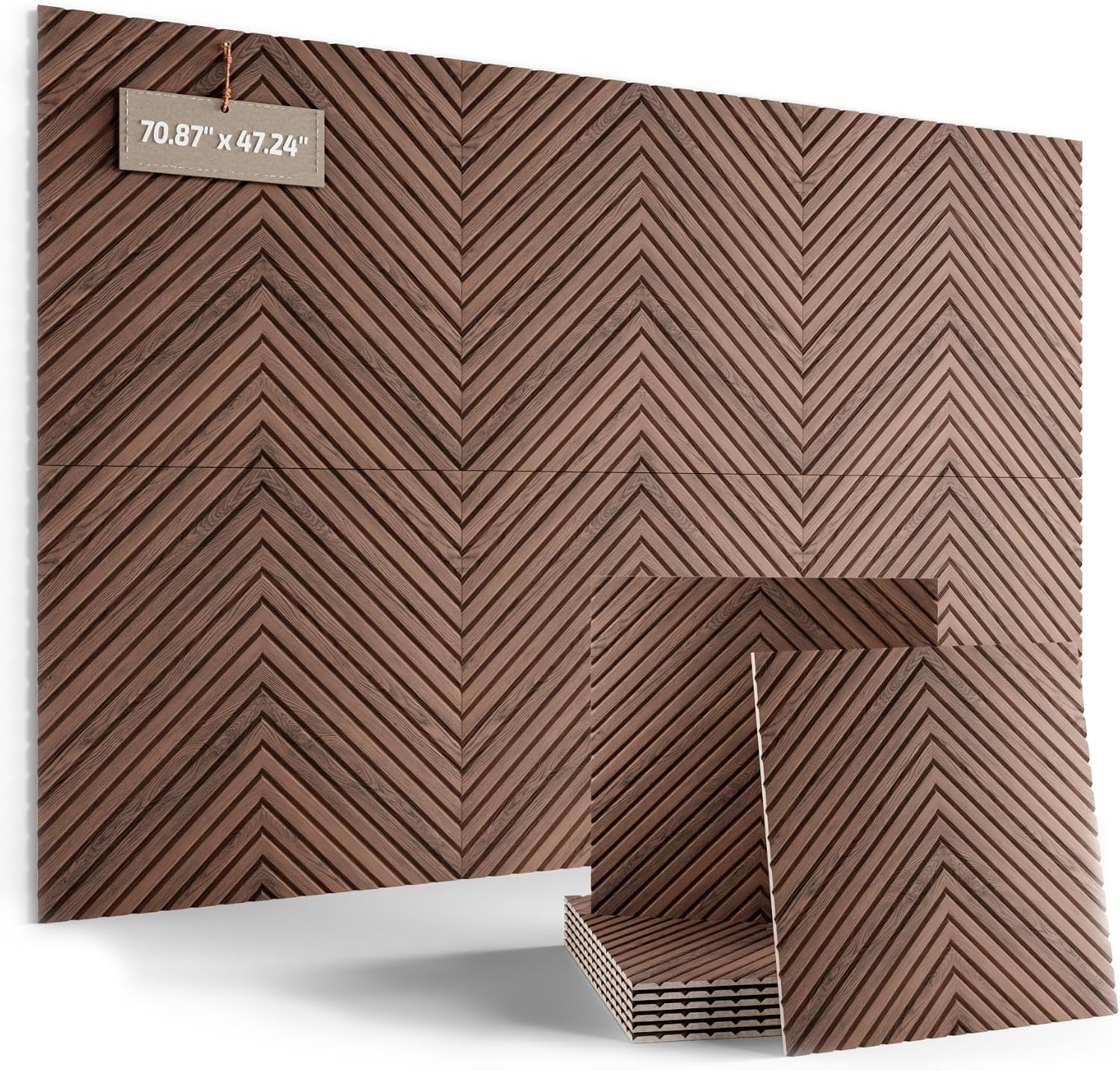 Fluxynara 6-Pack Large Felt Bulletin Board, Walnut Pyramid