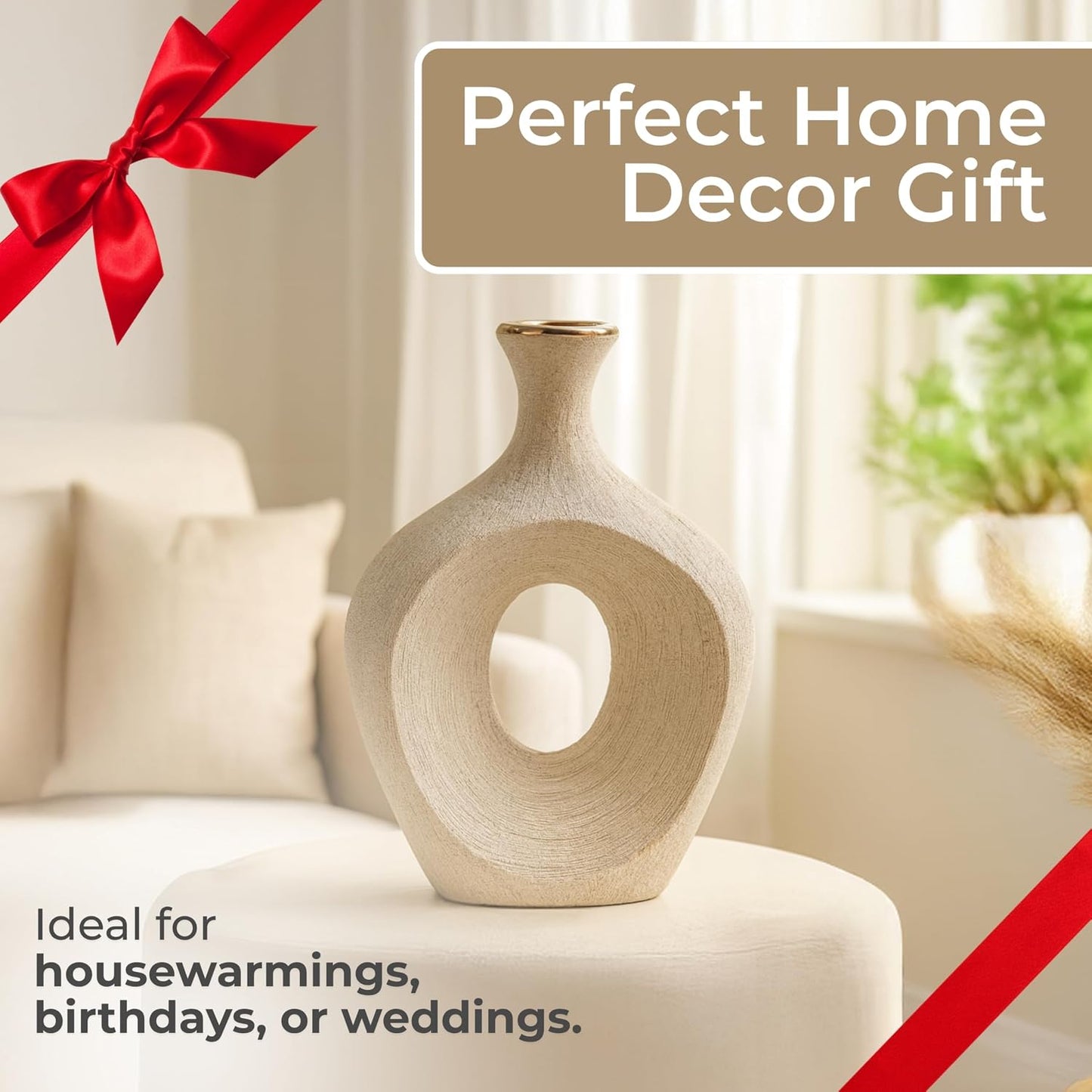 Ceramic Decorative Vases / Gold