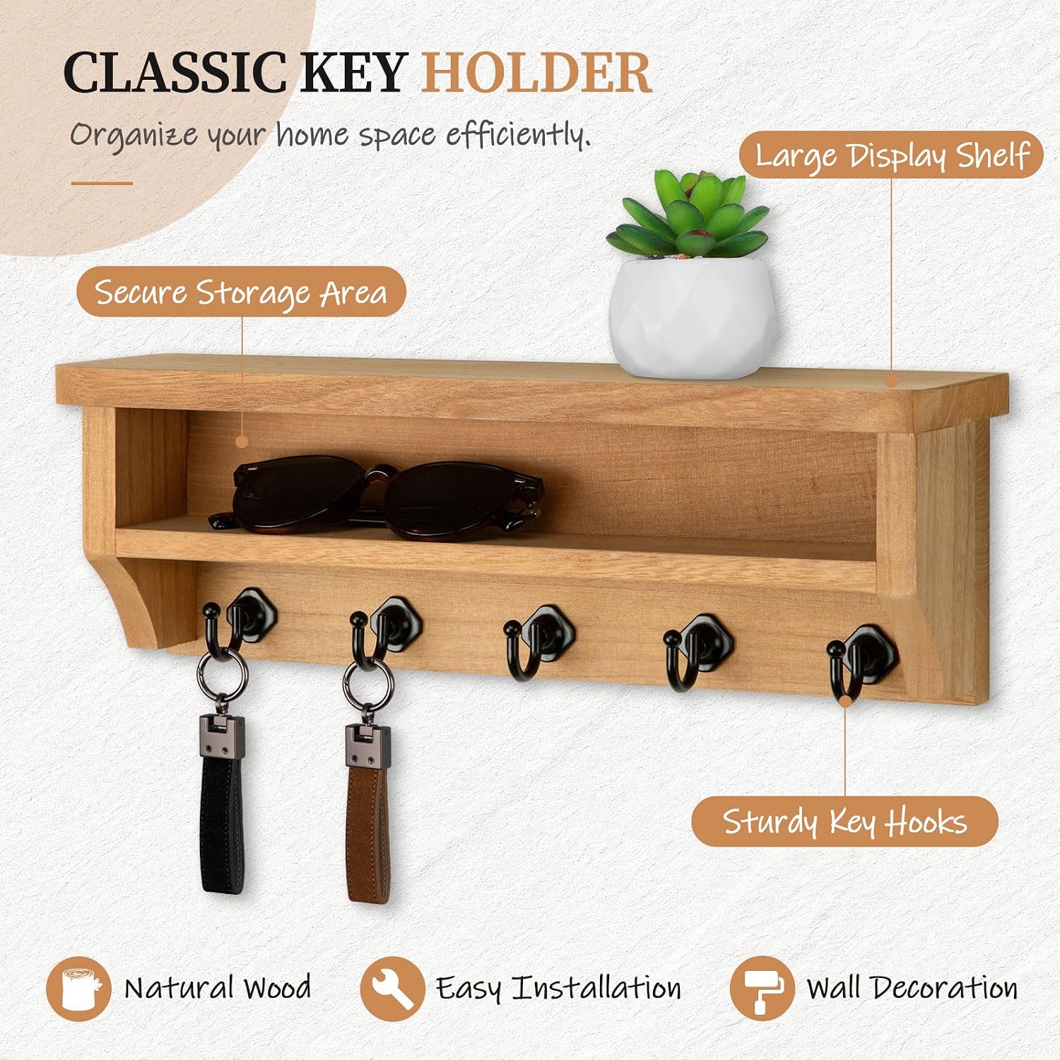 5 Key Hooks / Wood