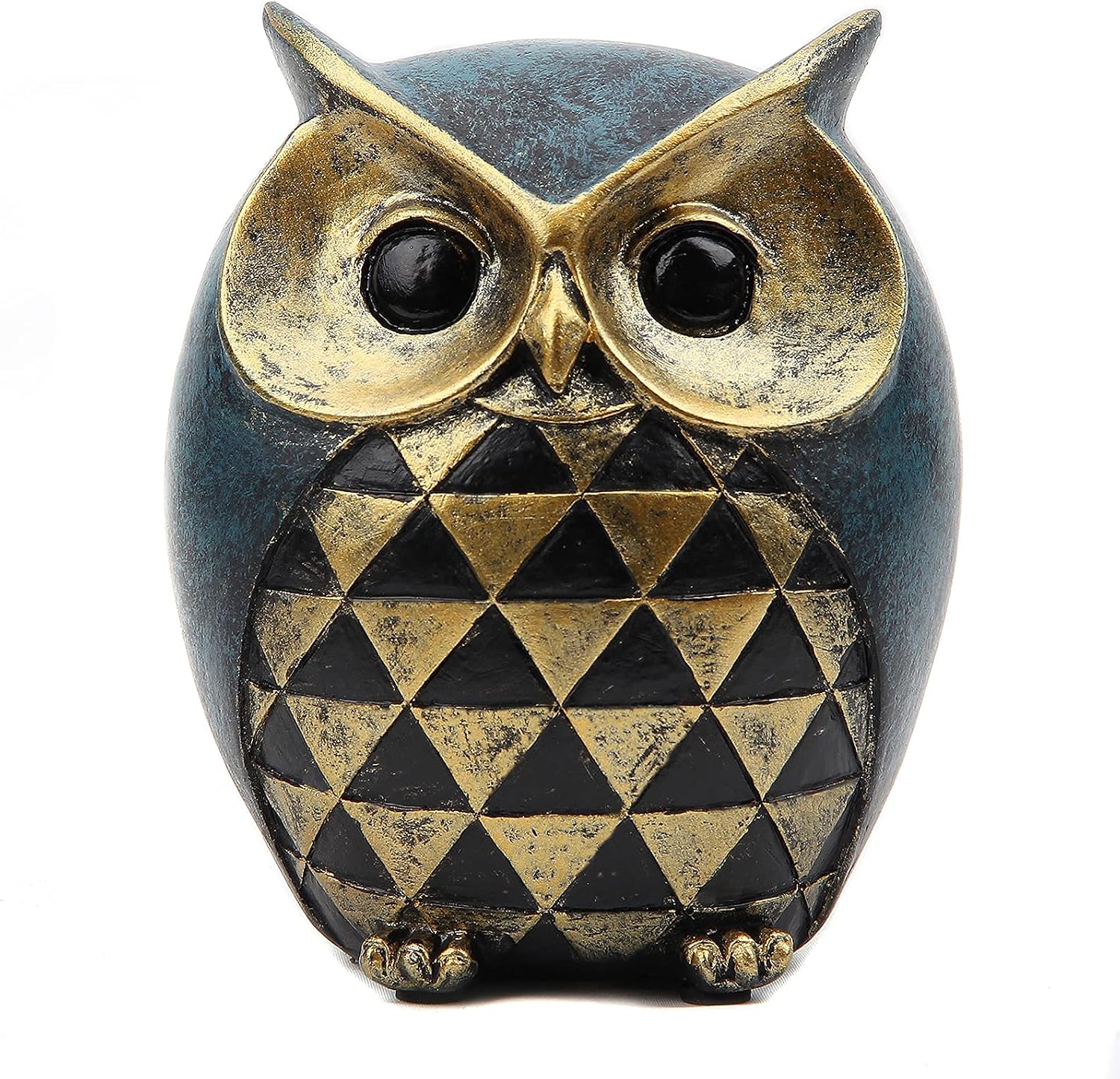 Owl Figurines / Owl Statue Home Decor / Blue