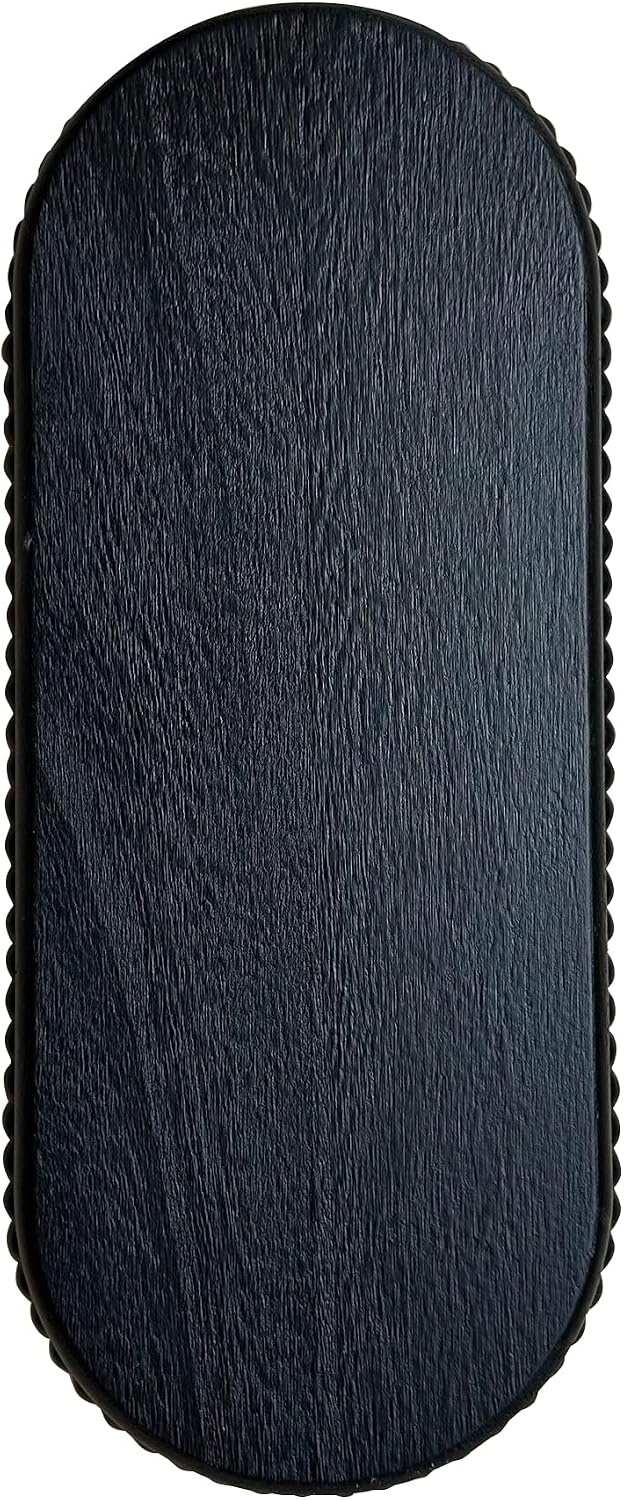 Rustic Beaded Tray / Black / 12 Inch