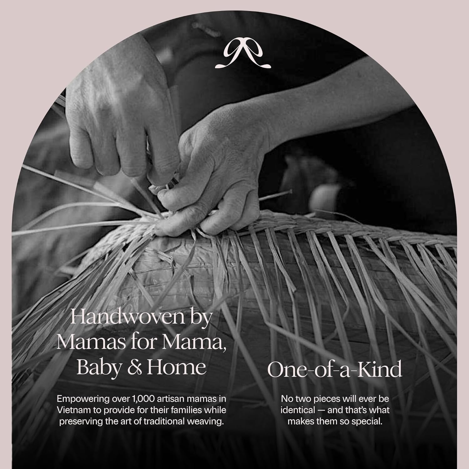 Handmade & Award-Winning Scalloped Rattan Basket / Mocca