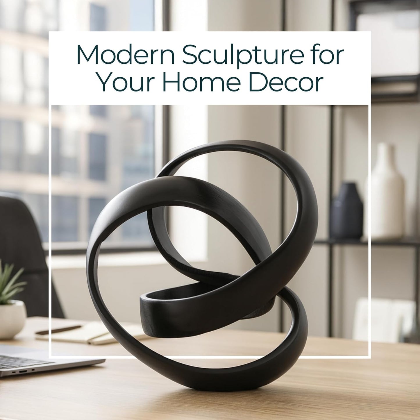 Minimalist Shelves & Coffee Table Decor / 7" H / Black