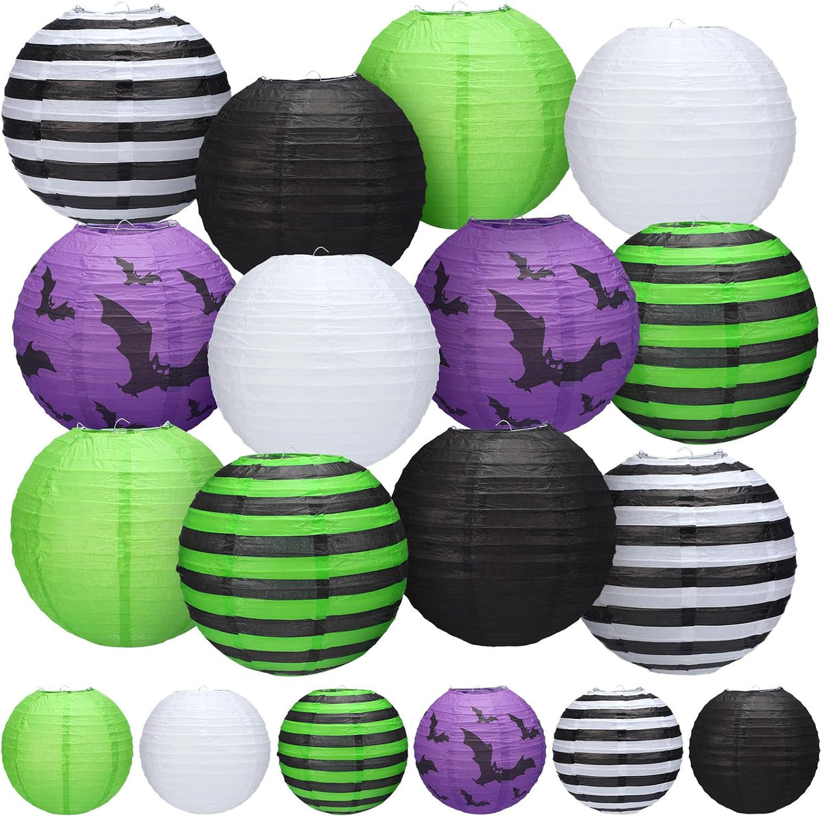 Retisee 12 Pcs Halloween Paper Lanterns Party Decorations Hanging Lanterns