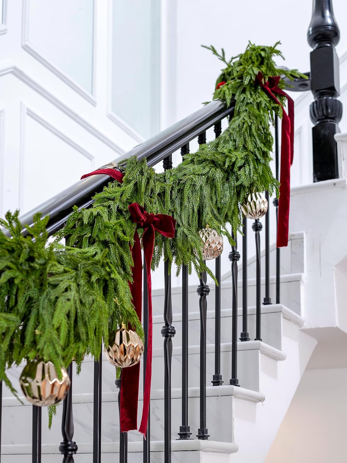 15FT Extra Full Christmas Garland Norfolk Pine Garland Realistic Artificial Christmas Greenery Garland for Mantle