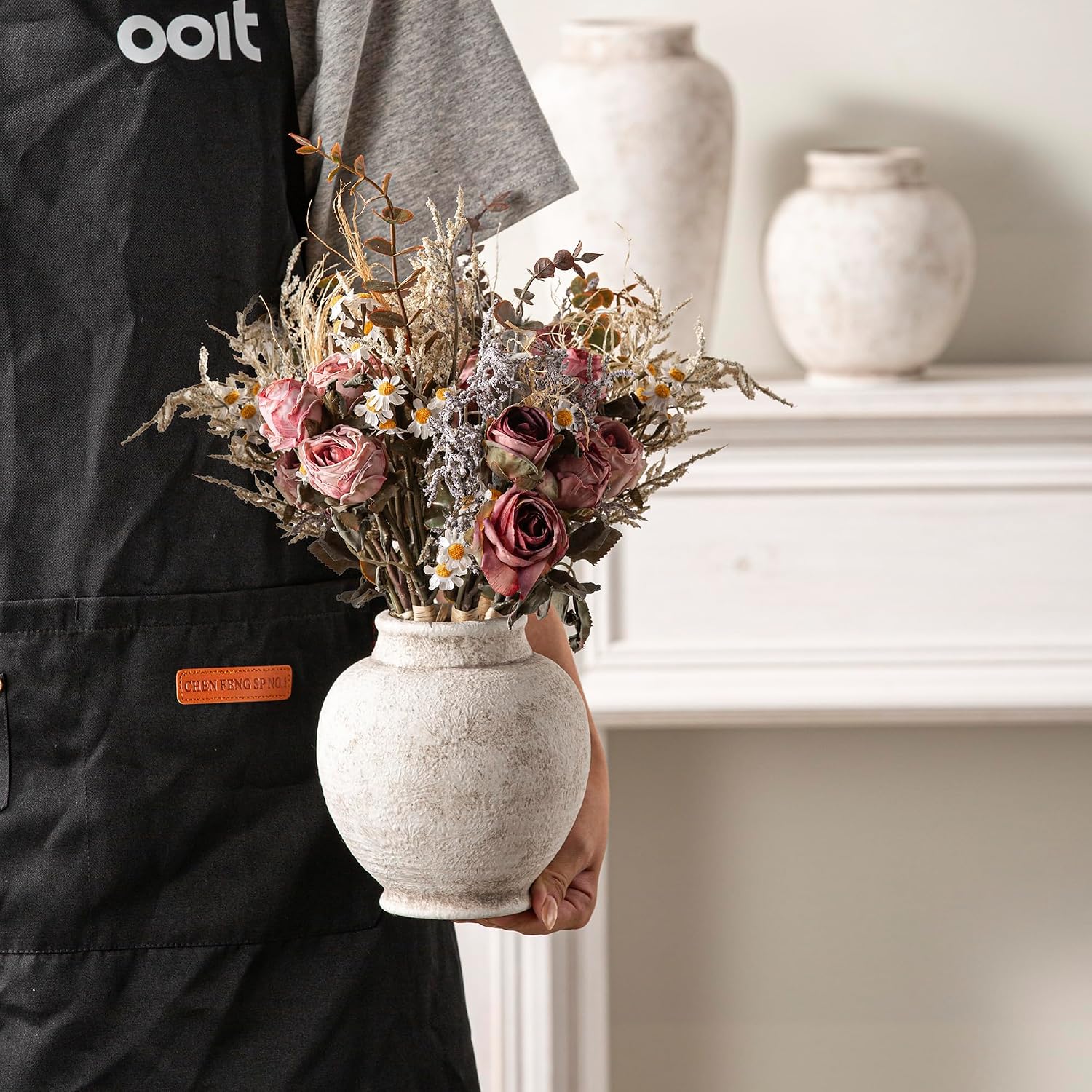 Ceramic Rustic Vase / 6.1" - D