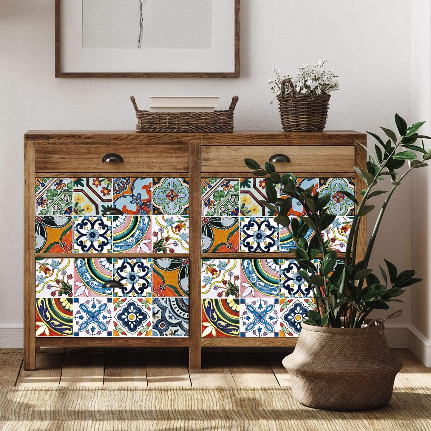 Easy Apply Just Peel and Stick Bohemian Moroccan Tile Decals "/PC / 6 x 6 / Multi