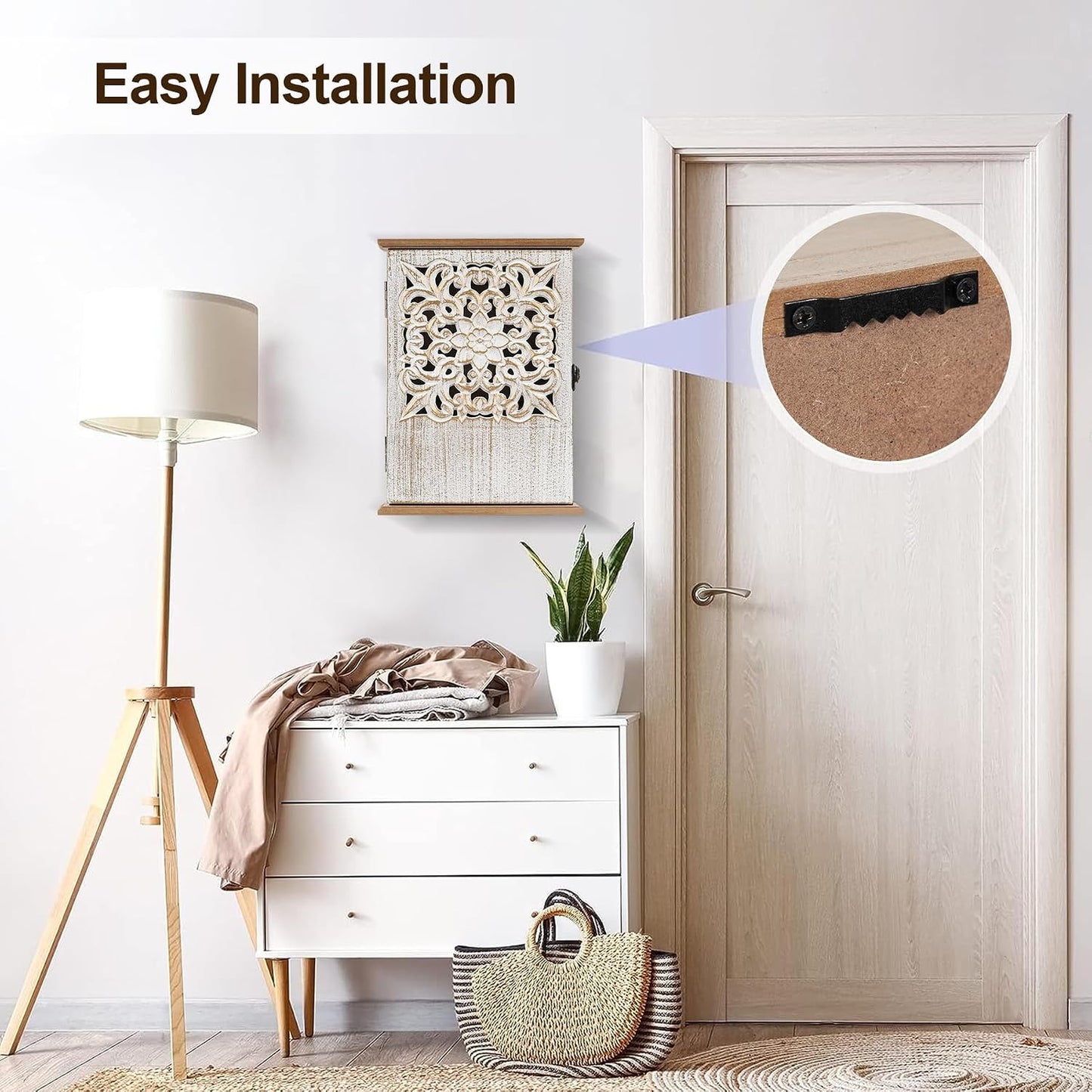 Wooden Key Hooks Wall Mounted Key Hangers Rustic Key Rack / Retro Gold