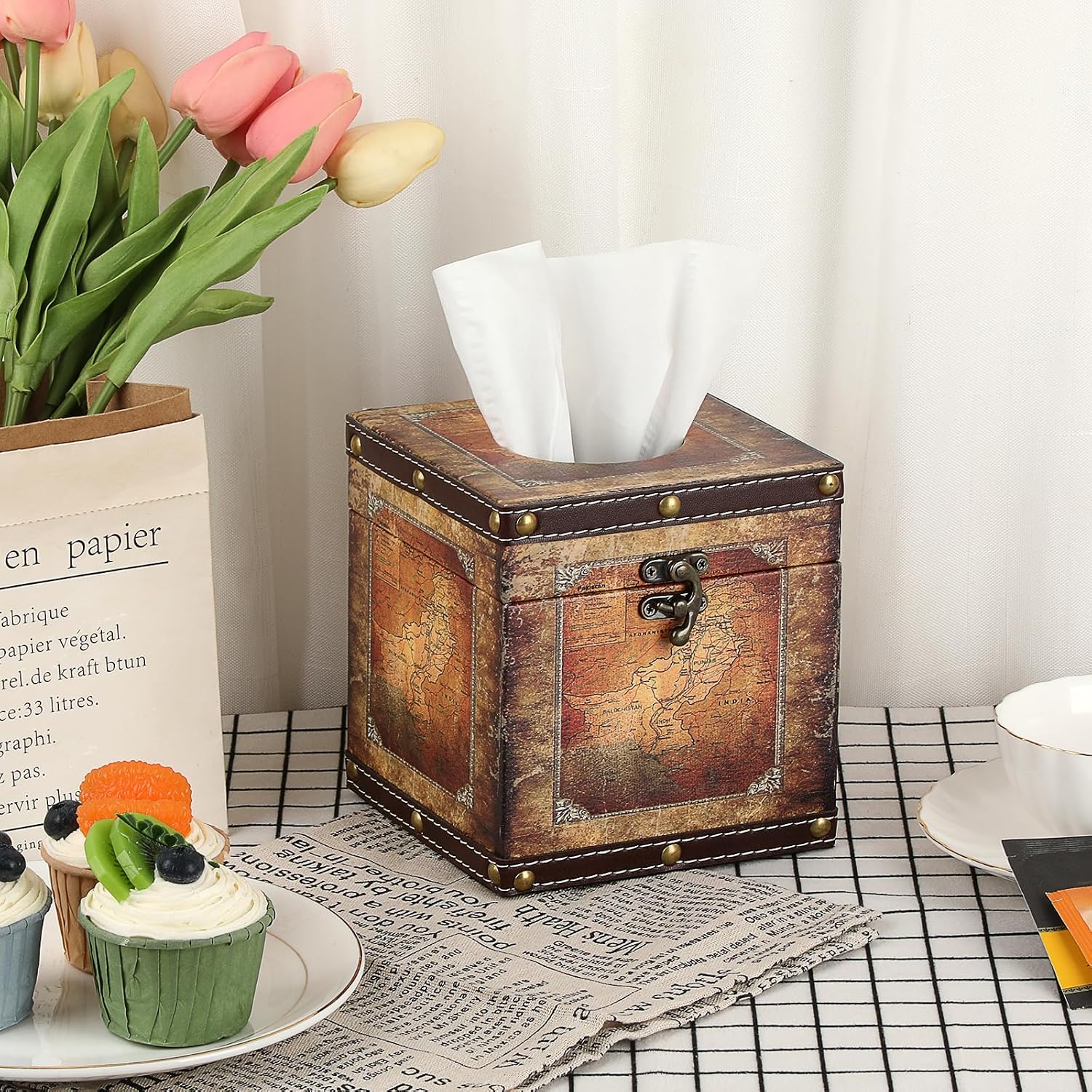 Wooden Aesthetic Tissue Box Cover