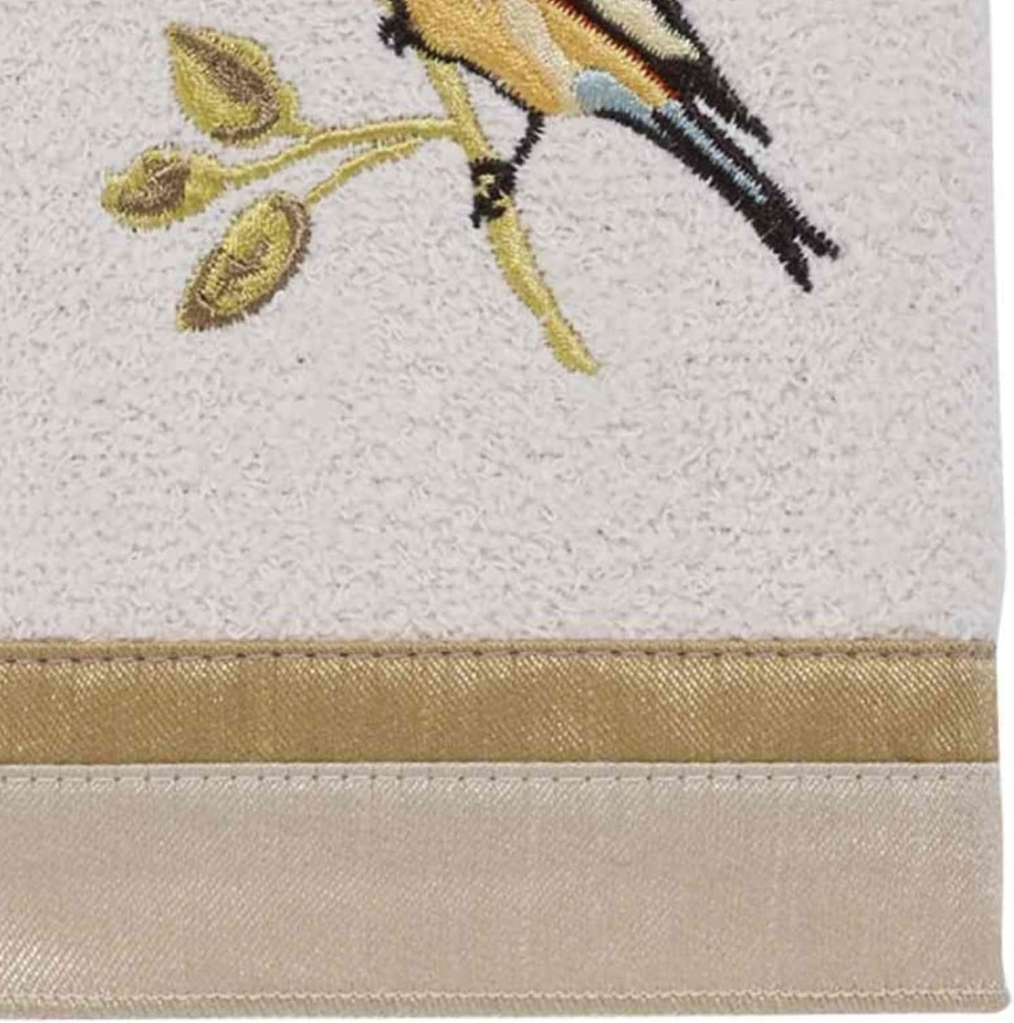 Avanti Linens - Fingertip Towel, Soft & Absorbent, Nature Isnpired Bathroom Decor (Gilded Birds Collection) | 100%
