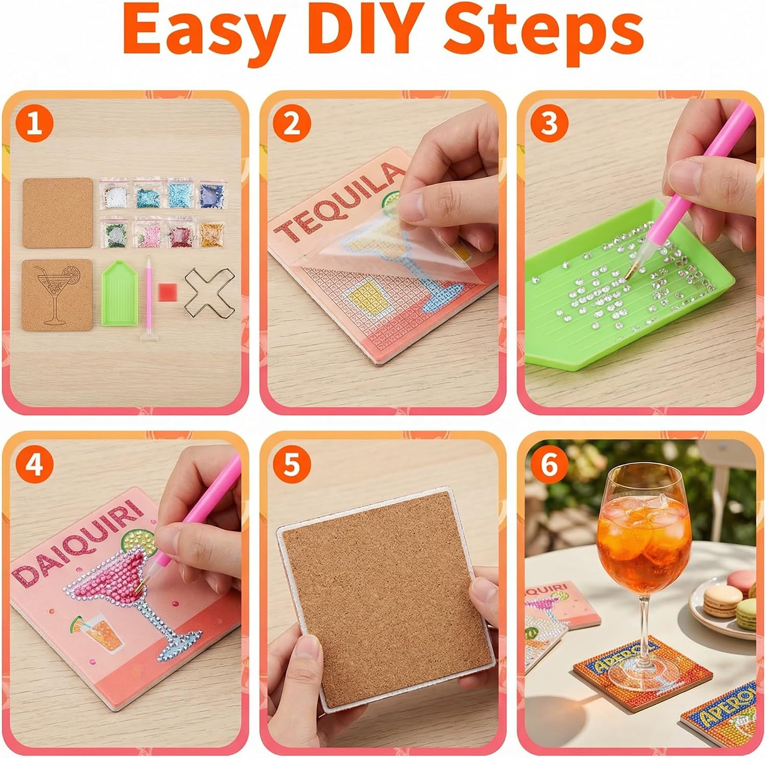 Holder / 5D DIY Diamond Dot Craft / Set of 8