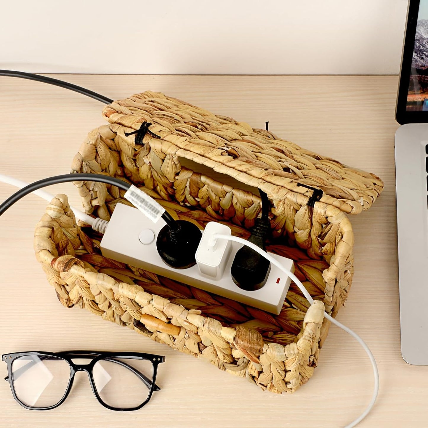 Cable Organizer Box / S / Water Hyacinth