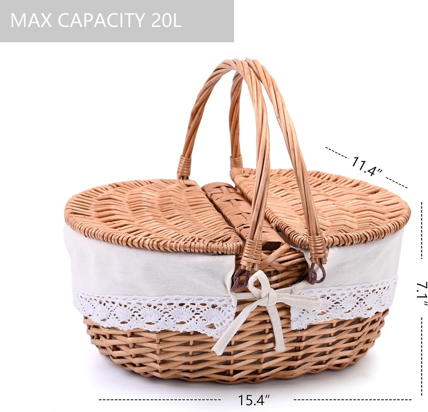 Wicker Picnic Basket / Large - Natural