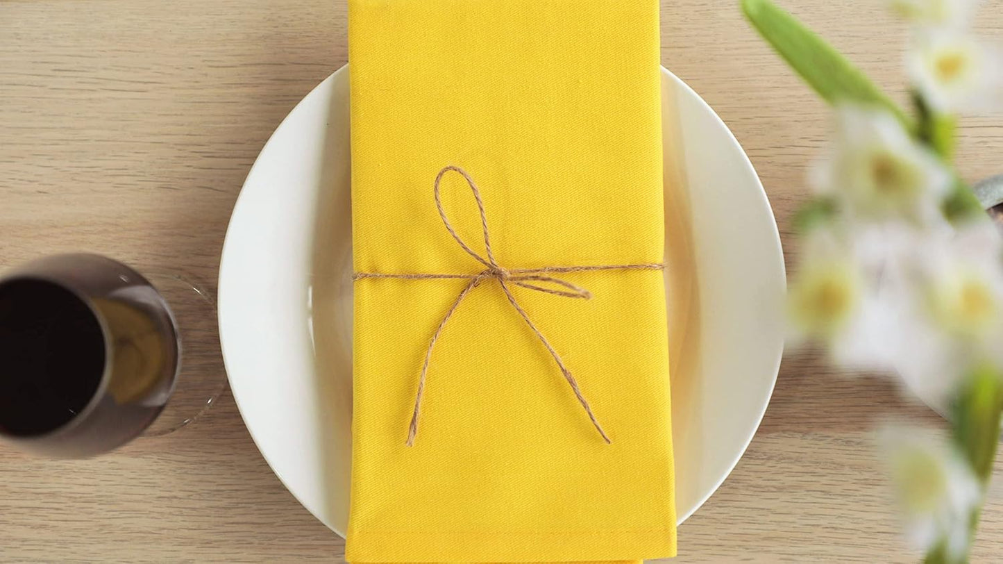 Cotton Cloth Napkins Set of 12 - Soft Premium Dinner Napkins with Hemmed Edges, Hotel Quality 18x18 Inch for Home