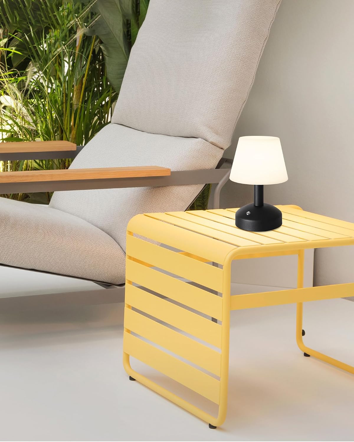 KDG Black Cordless Small Table Lamp, Portable LED Dimmable Desk Lamp | Modern 4000mAh Rechargeable Battery Operated