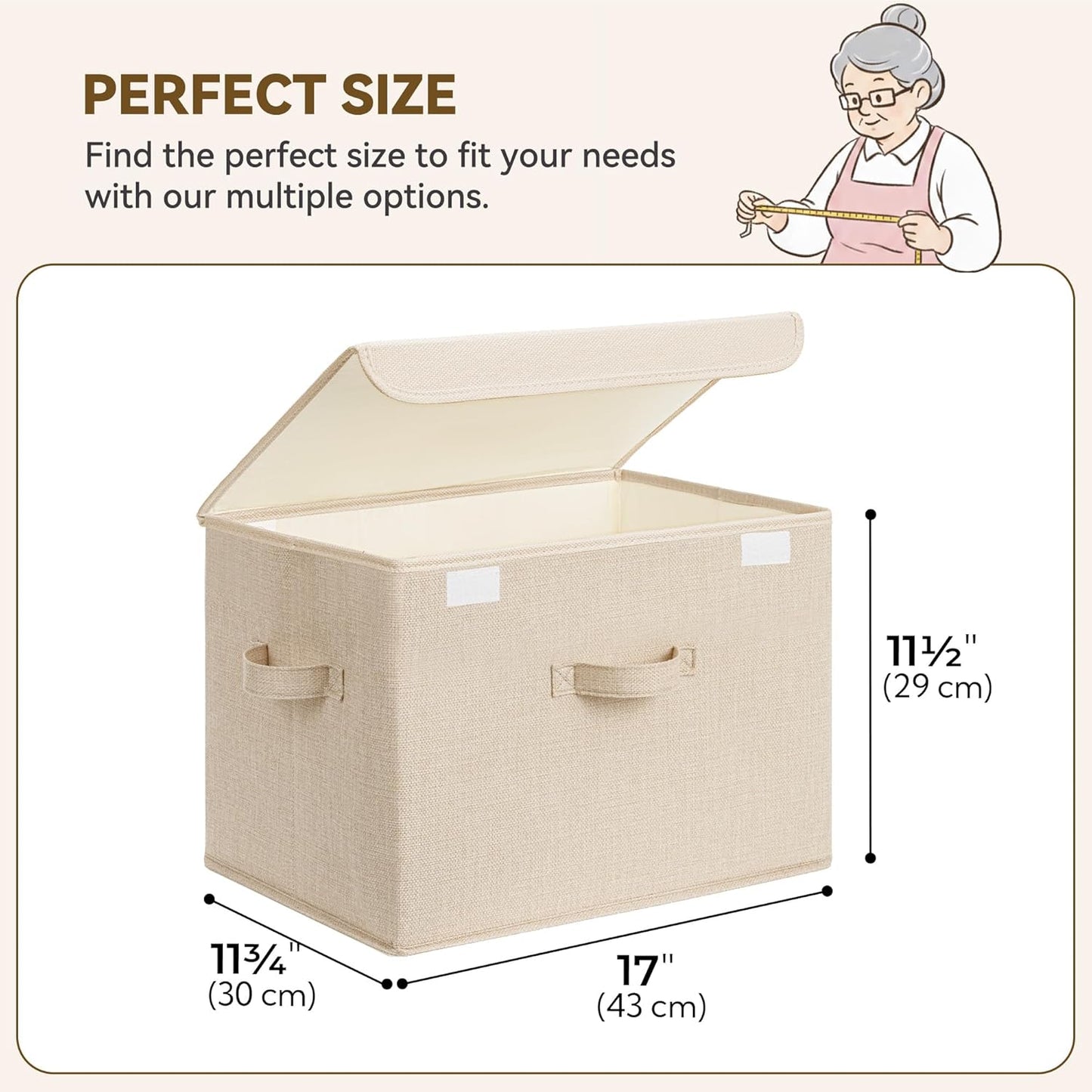 Closet Storage Bins / Khaki / Extra Large / Set of 2