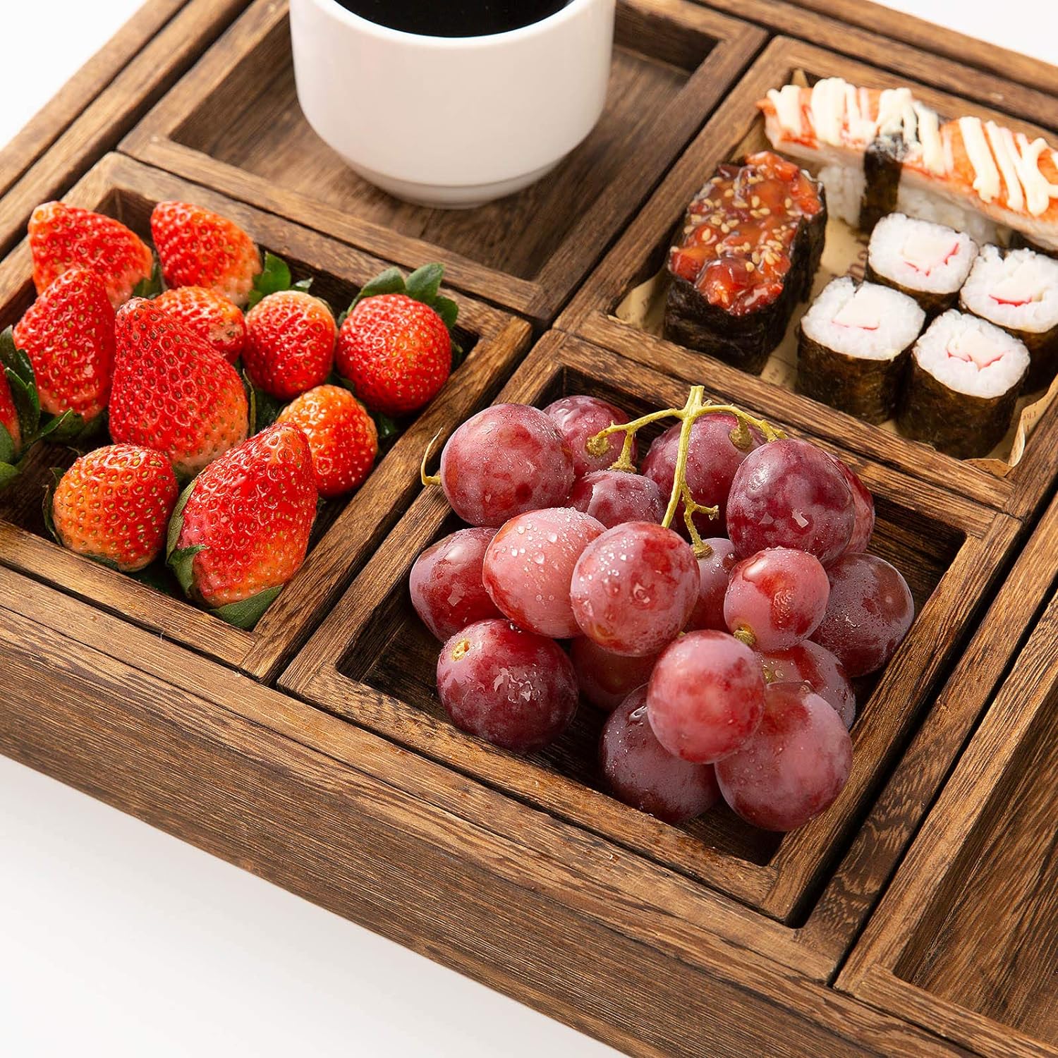 Rustic Wooden Serving Trays / Paulownia Wood / Set of 7