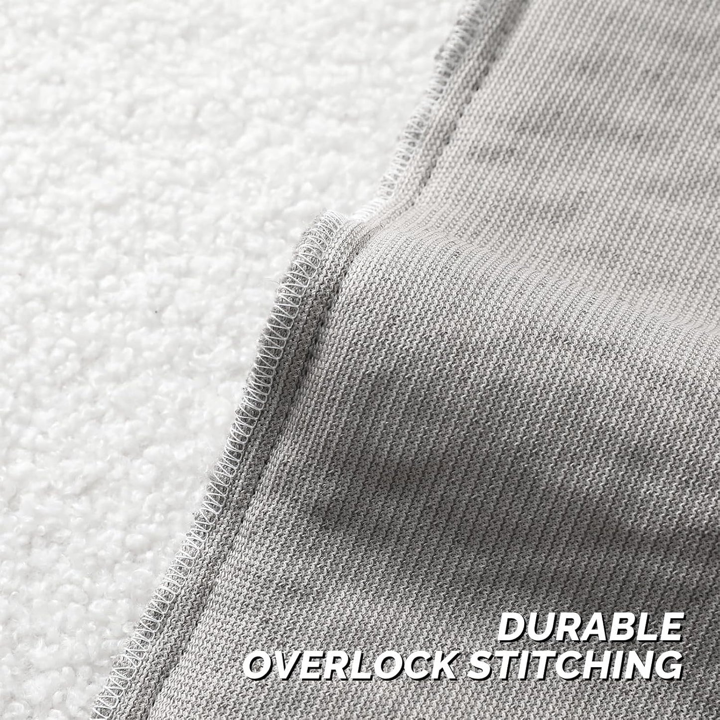 Furry Faux Fur Teddy Boucle Textured Cushion Covers / Dark Grey / 18 x 18 / Set of 2