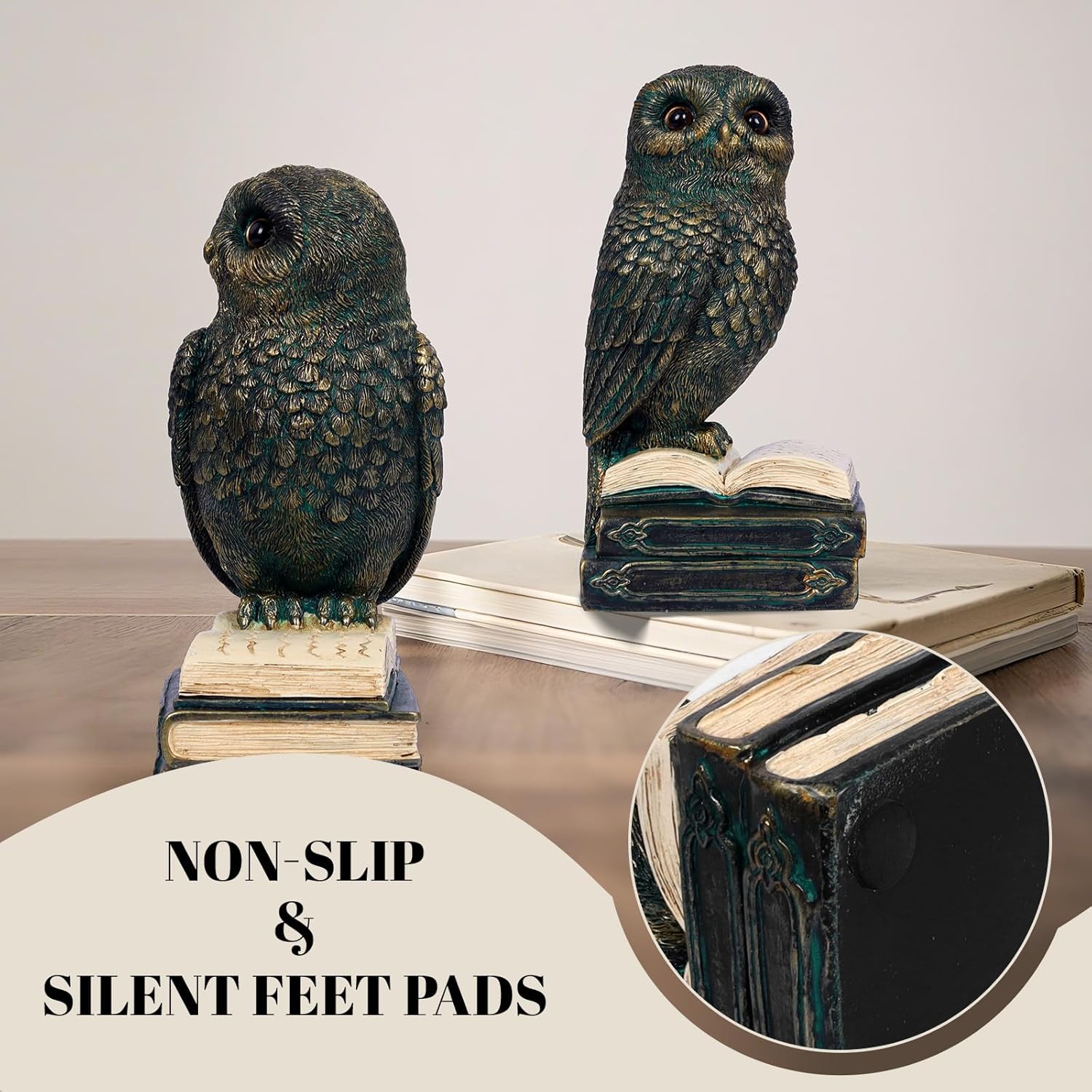 Decorative Bookends / Owl Home Decor Bookends for Heavy Books / Bronze