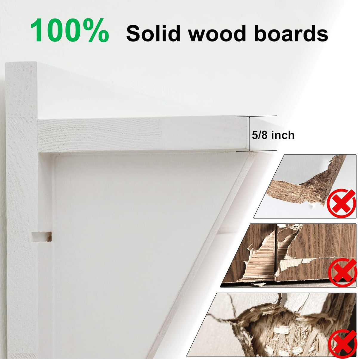 WEBI Coat Rack Wall Mount with Shelf,24" Long Entryway Wall Shelf with Hooks Underneath,6 Peg Hooks for Hanging