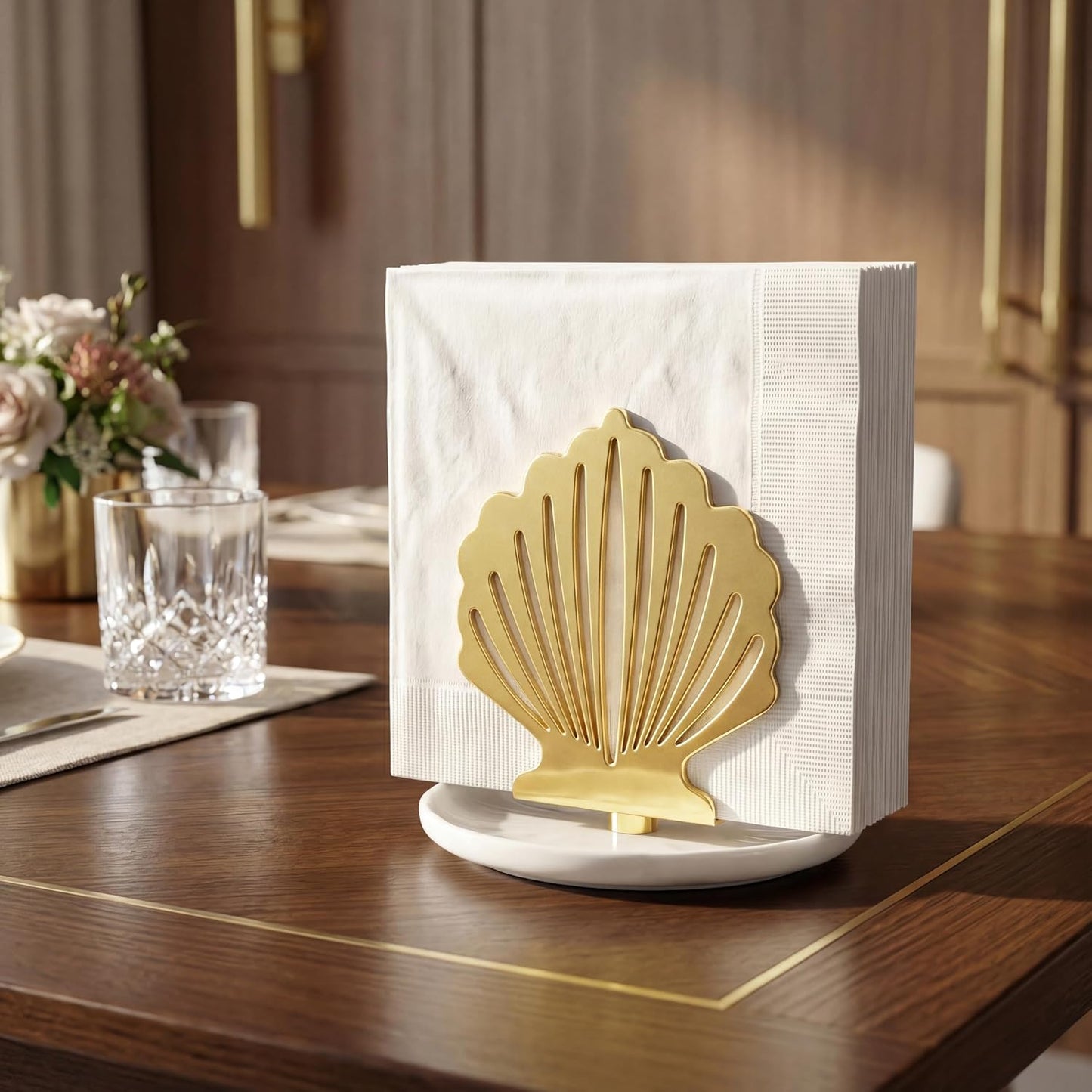 Napkin Holder / Decorative Stand / Gold