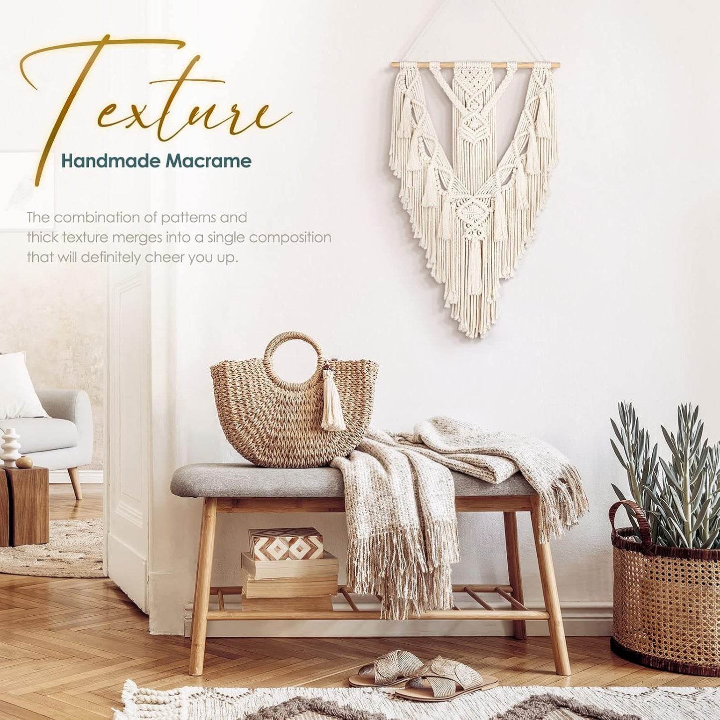 Macrame Boho Wall Hanging Decor