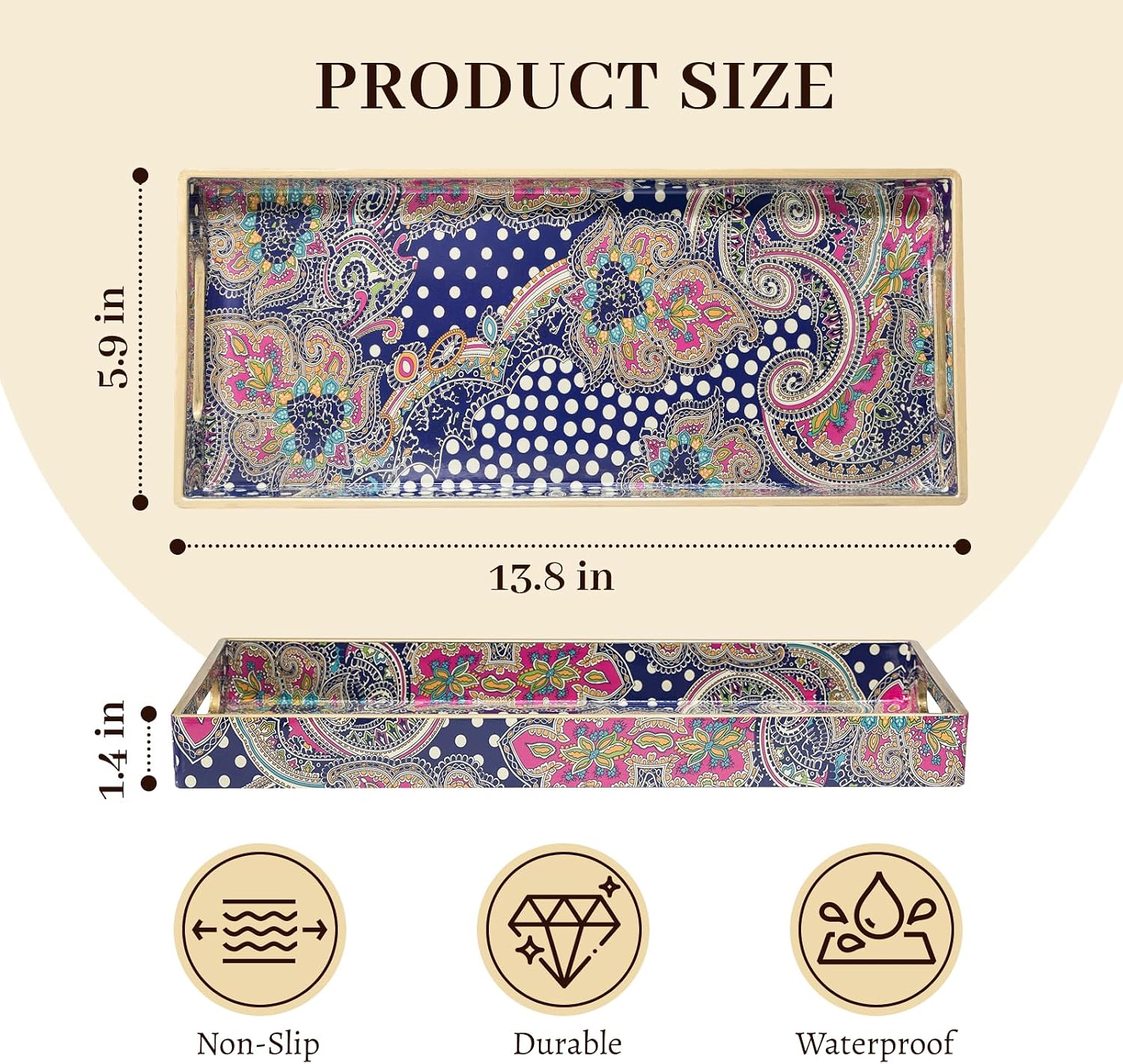 Decorative Trays / Plastic Vanity Tray / Bohemian-2