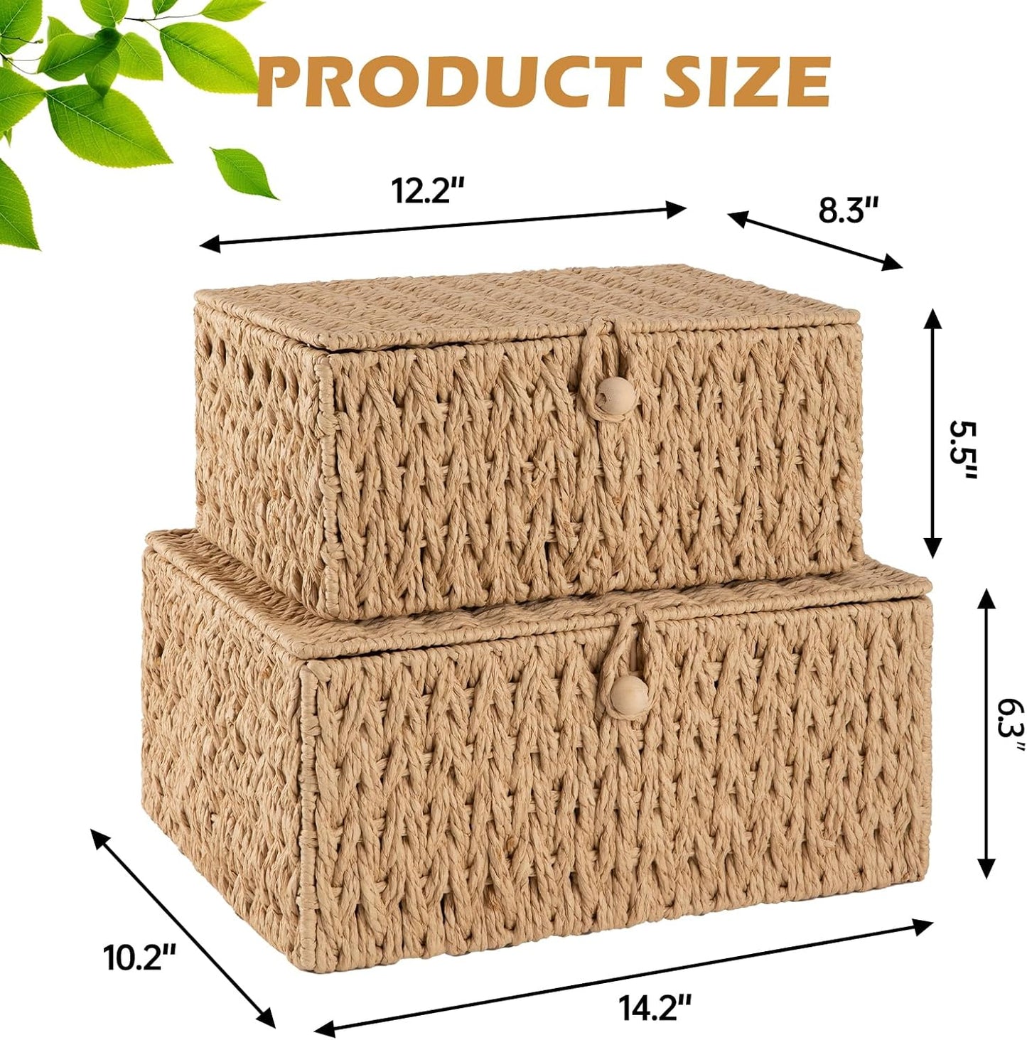Wicker Storage Basket / Natural / Set of 2