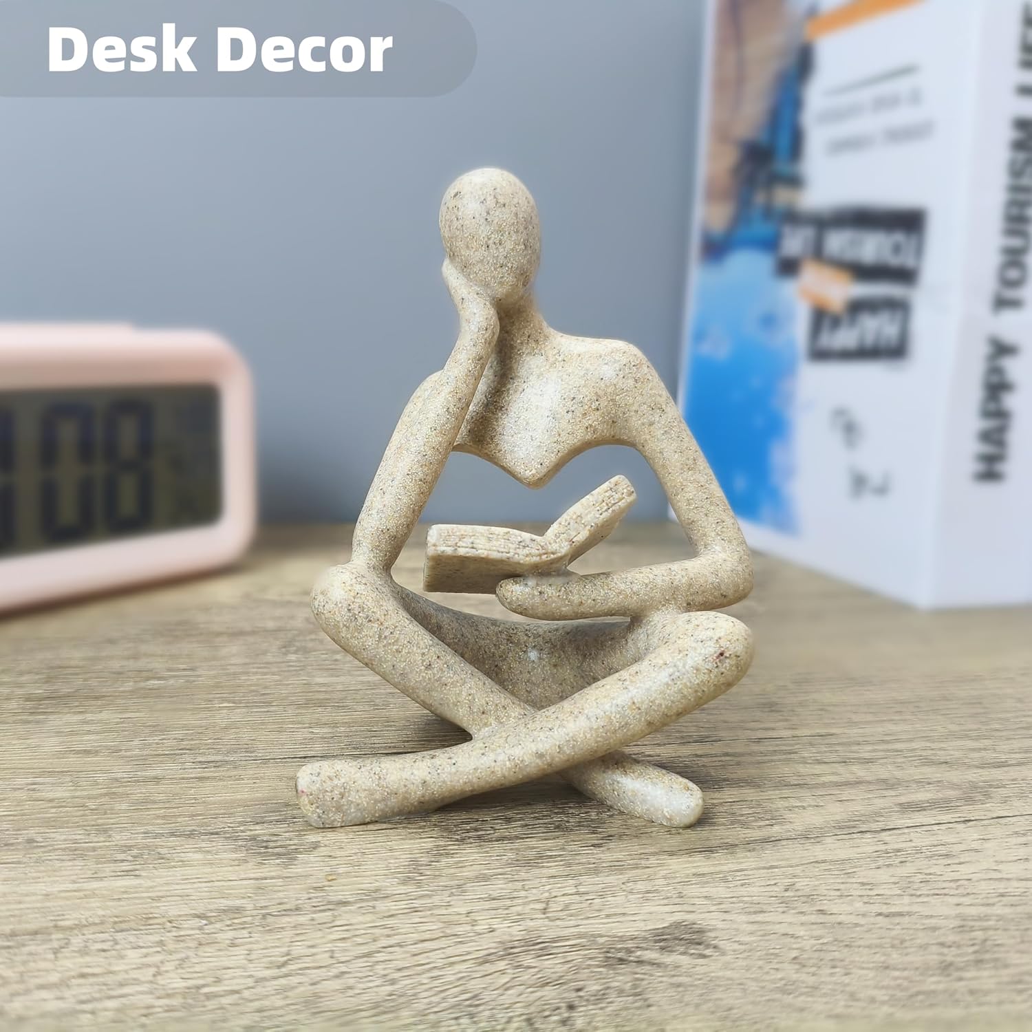 Reading Thinker Statue / Gray