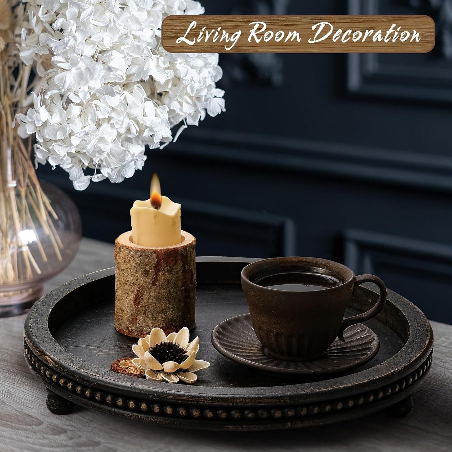 Wooden Tray Decor / Black