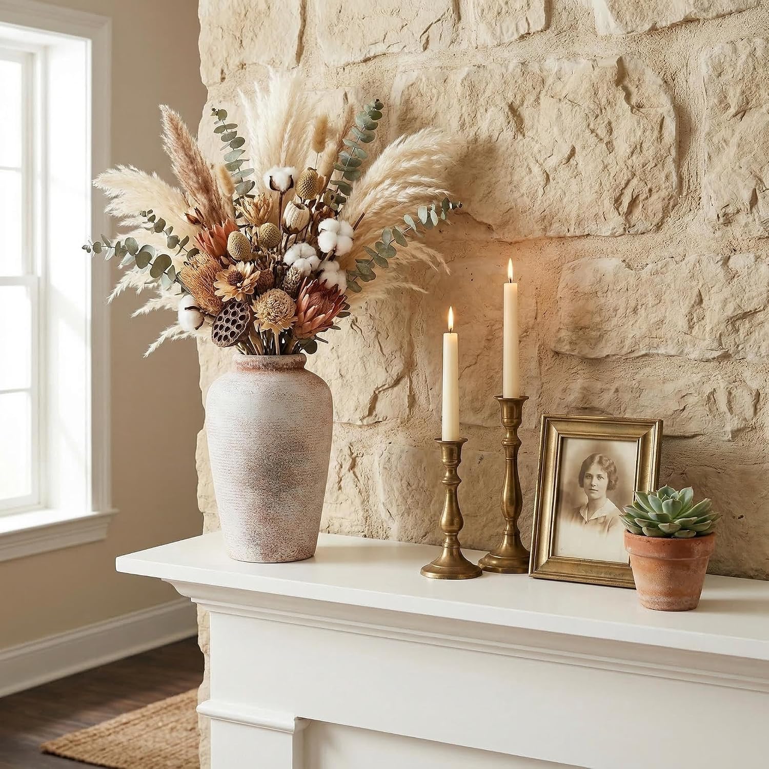 Rustic Farmhouse Vase / 101-terracotta / 10.8 Inch
